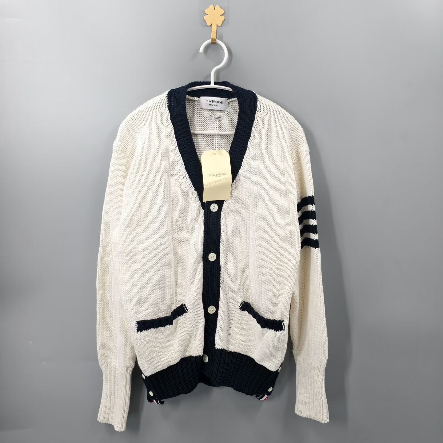 Thom Browne Thom Browne Striped Four-Button Knit Cardigan Size US L / EU 52-54 / 3 - 1 Thumbnail