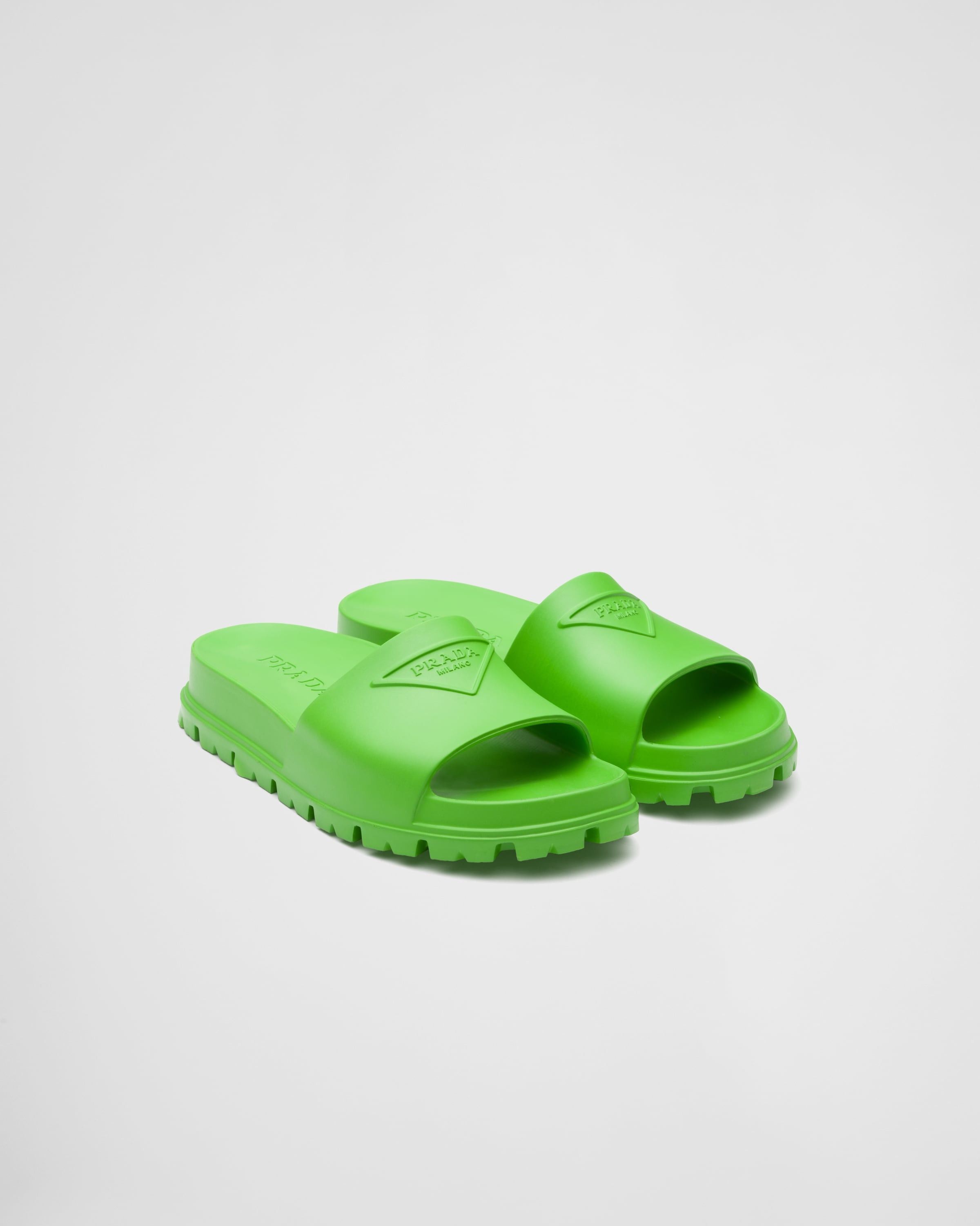 Prada o1B3y1r0226 Rubber Slides in Green Size US 10 / EU 43 - 1 Thumbnail