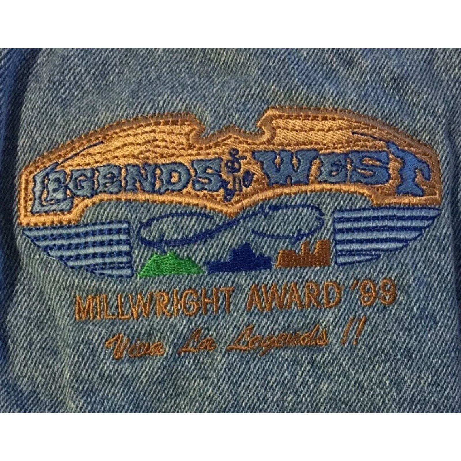 Vintage Vtg 90s Legends Of The West Faded Denim Bomber Jacket S Mens Blue Denim Trucker Grunge 80s Vintage Style Jacket Size US S / EU 44-46 / 1 - 4 Thumbnail