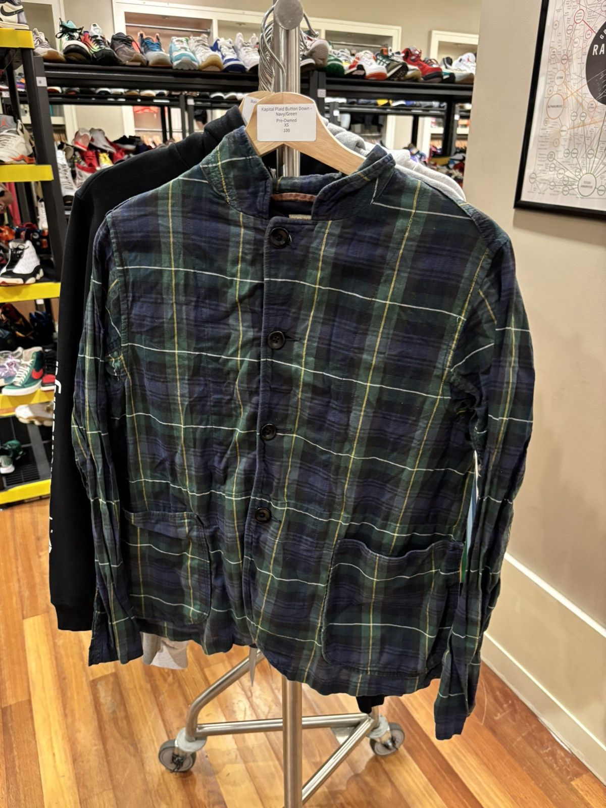 Kapital Kapital Plaid Button Down ‘Navy/Green’ Size US XS / EU 42 / 0 - 1 Thumbnail
