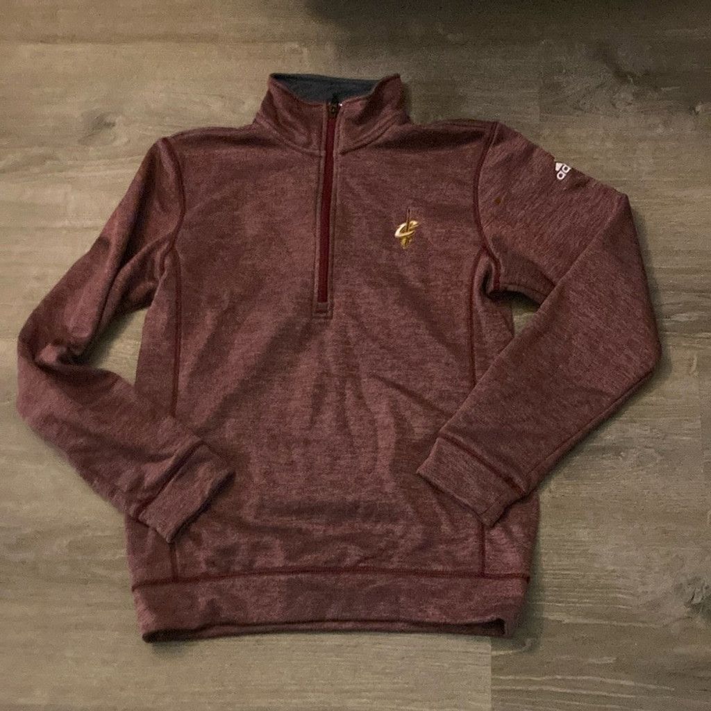 Adidas Adidas burgundy cavs climawarm 1/2 zip pullover size small Size US S / EU 44-46 / 1 - 1 Thumbnail