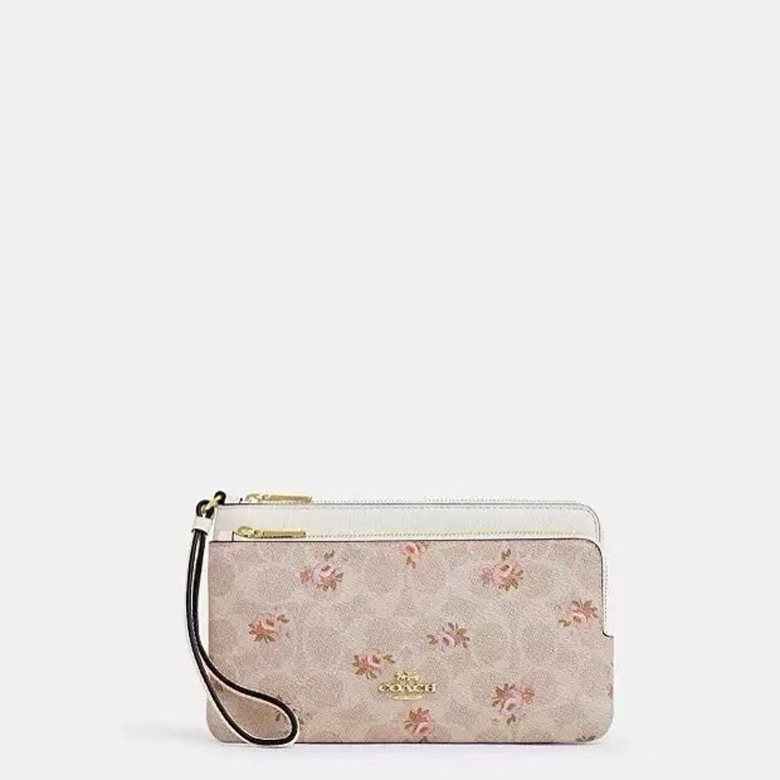 Coach NWT Coach Double Zip Wallet Phone Signature Floral CAR09 Size ONE SIZE - 4 Thumbnail