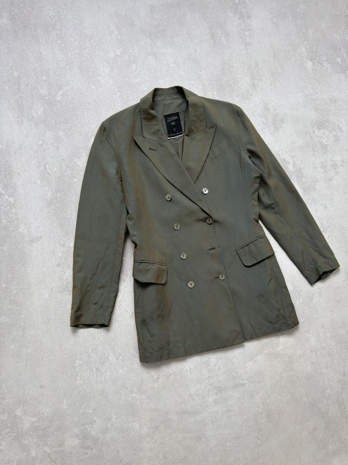 Jean Paul Gaultier Jean Paul Gaultier Blazer Jacket Double Breasted Satin Sheen Size M / US 6-8 / IT 42-44 - 2 Thumbnail