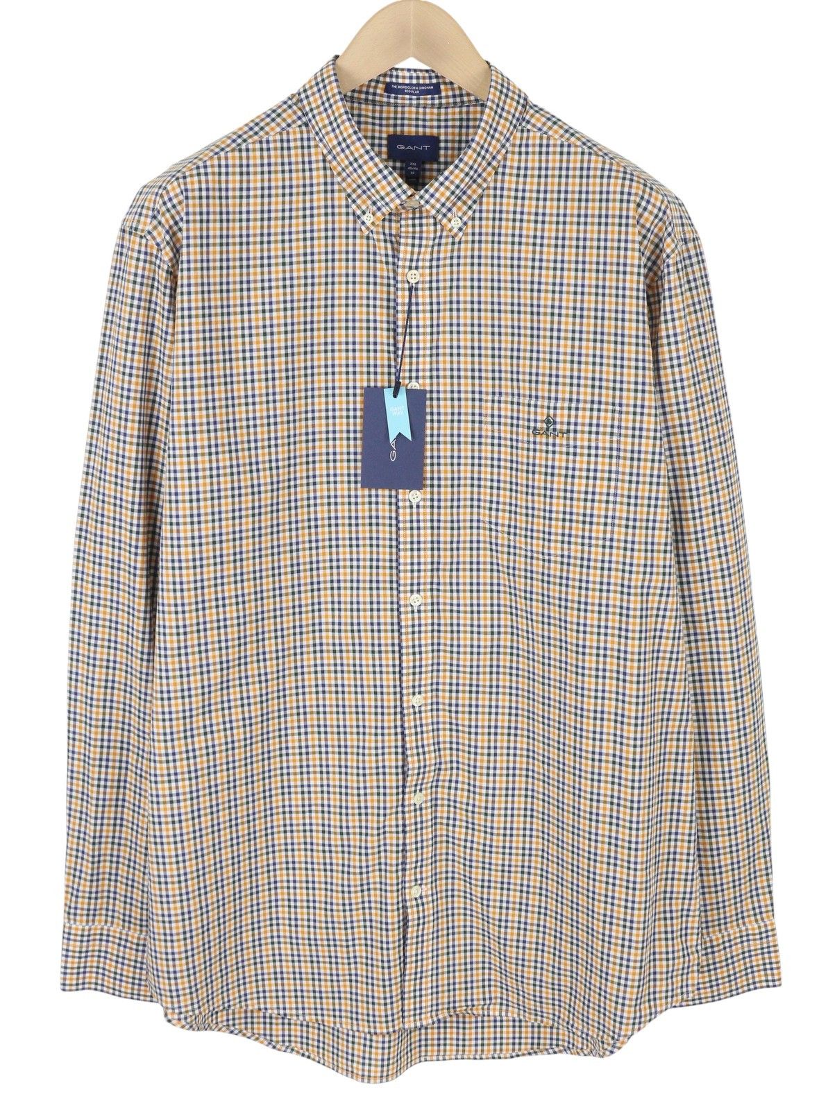 Gant THE BROADCLOTH GINGHAM 2XL Mustard Button 87492 Size US XXL / EU 58 / 5 - 1 Thumbnail