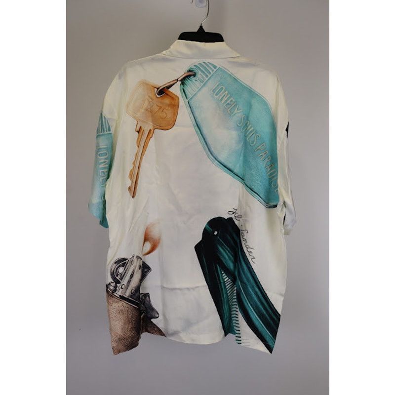 Jil Sander o1rshd1 Camicia Objects Print on Fluid Viscose Shirt Size US M / EU 48-50 / 2 - 6 Thumbnail