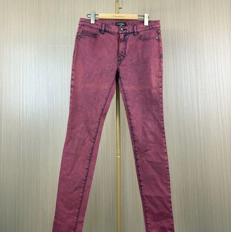 Chanel Red Cotton Casual Pants for Women 0089