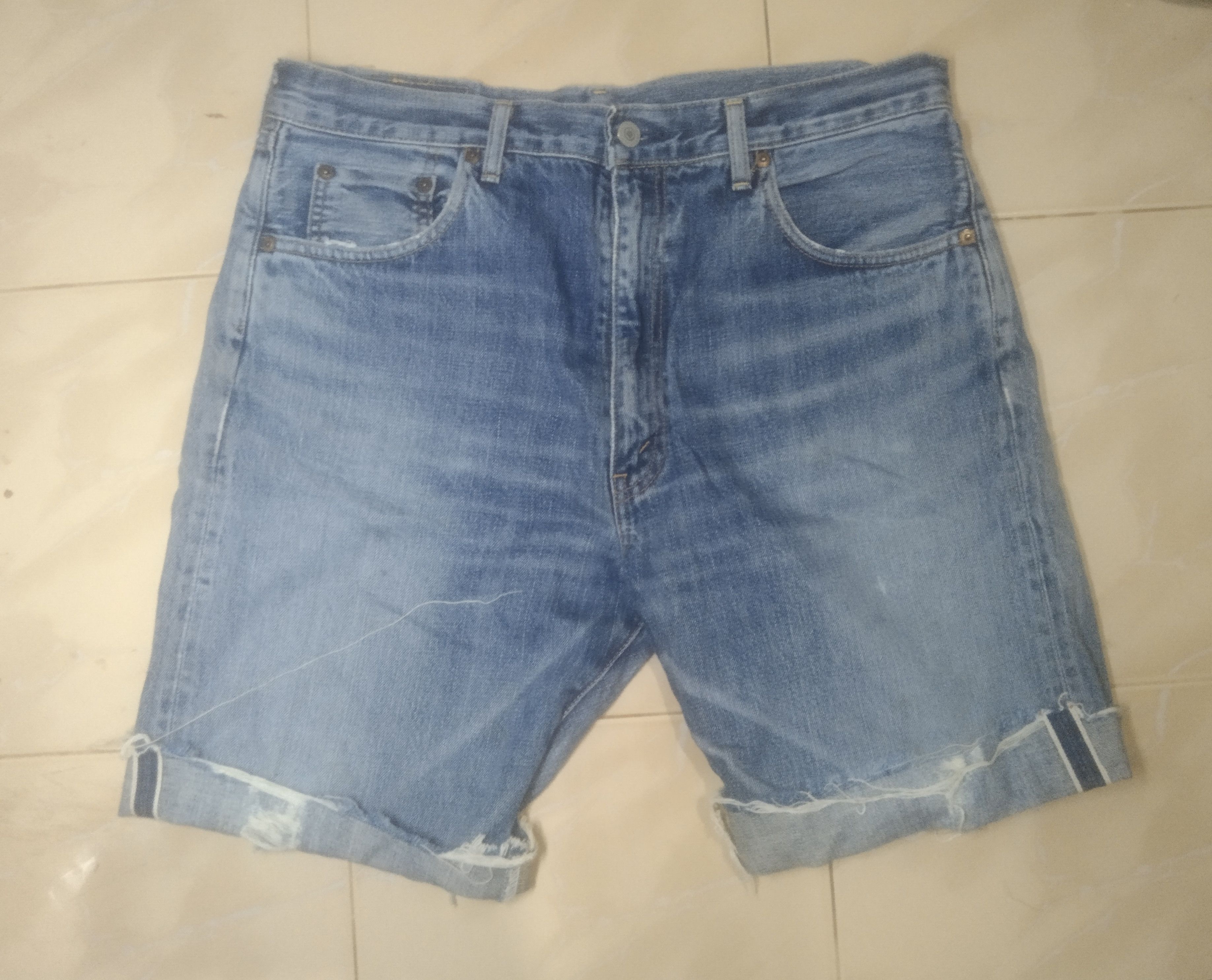 Levi's × Levi's Vintage Clothing × Vintage Vintage distressed Selvedge Levi's Big E 502 xx short pants Size US 36 / EU 52 - 1 Thumbnail