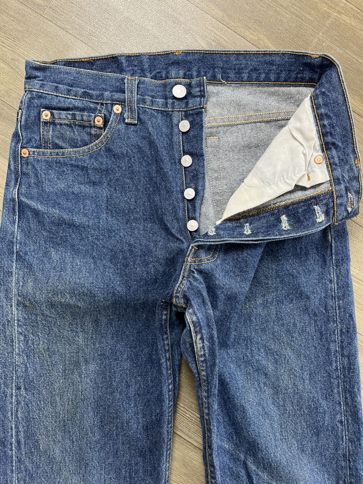 Levi's Vintage Clothing 🇺🇸1990s Vintage Levis 501XX 30x36 Straight Leg Blue Jeans Size US 30 / EU 46 - 8 Thumbnail