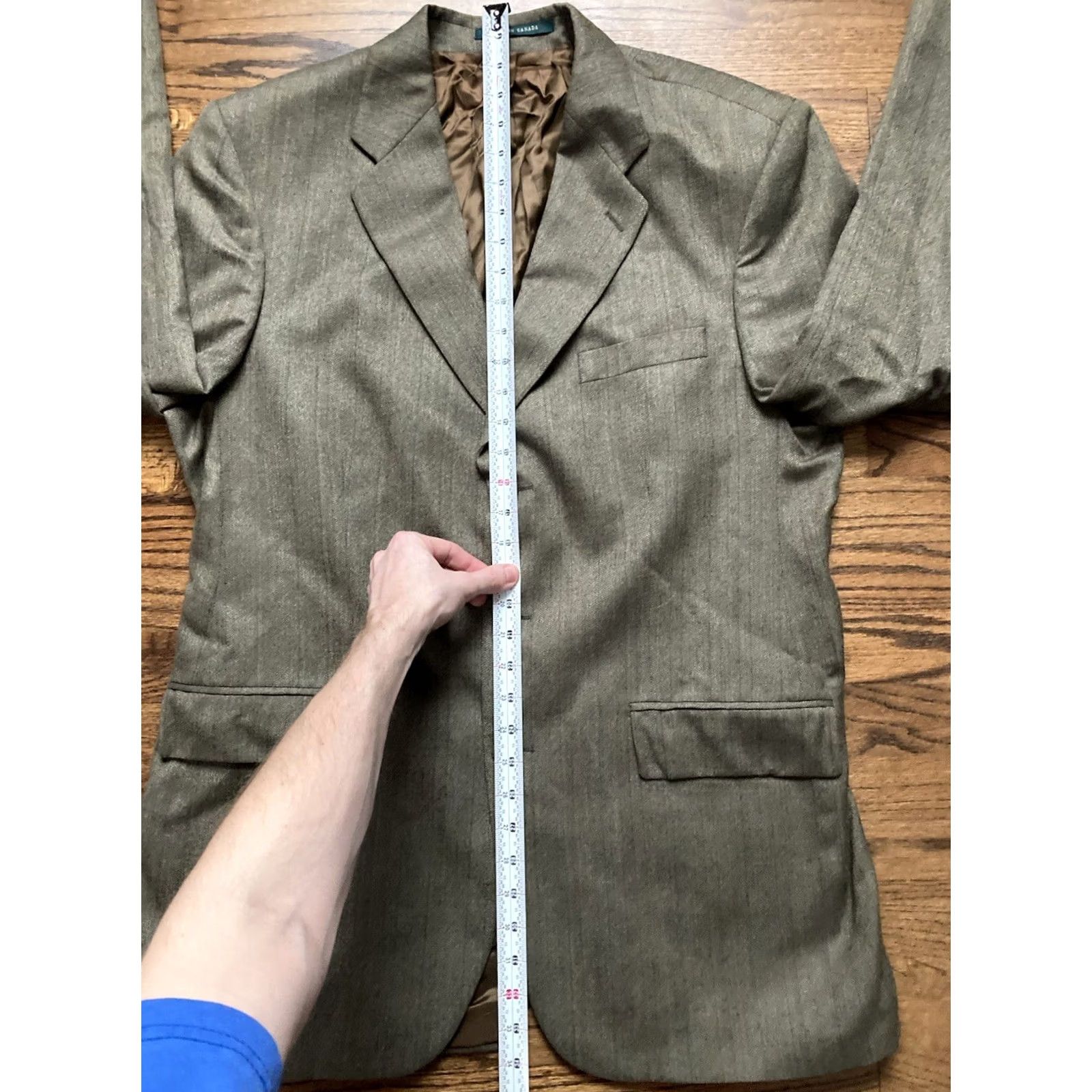 Ralph Lauren Lauren Ralph Lauren Blazer Jacket Mens 43 Tall Wool Alpaca Brown Herringbone Wool 2 Piece Mens Tall Brown 43 Size 46R - 7 Thumbnail
