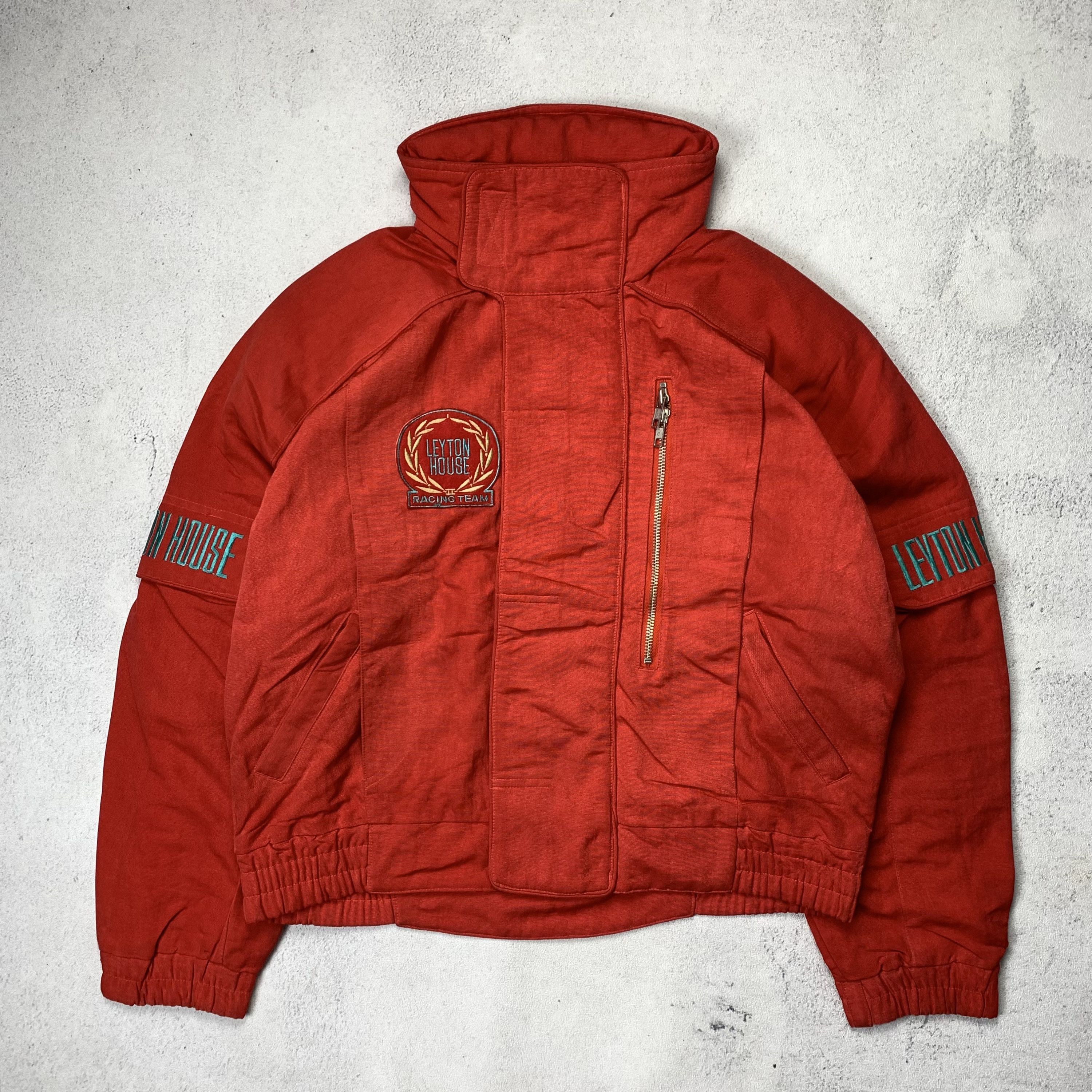 image of Vintage Leyton House Racing Team Jacket in Red, Men's (Size Medium)