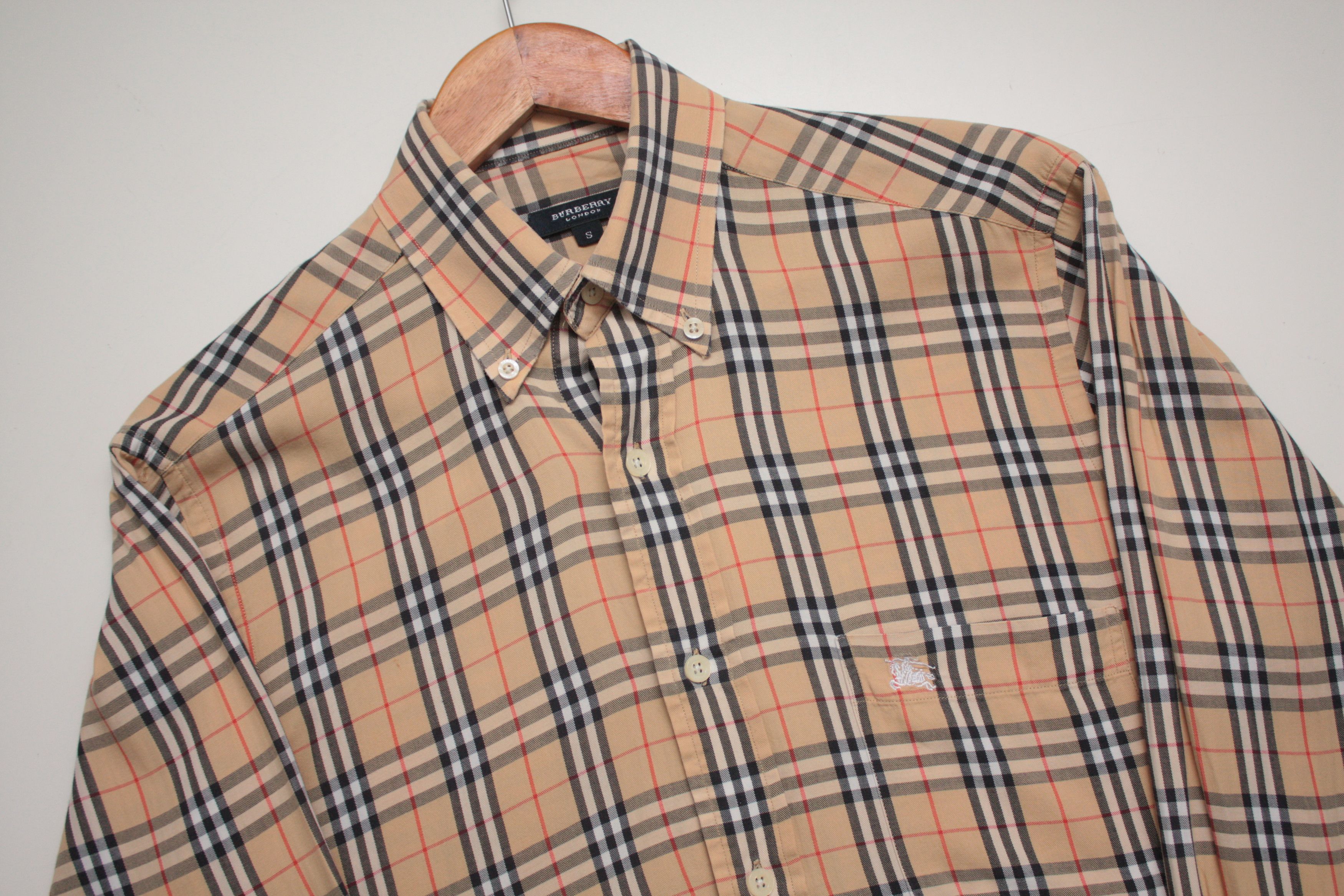 Burberry Burberry Nova Check Beige Longsleeve Shirt Men's S Size US S / EU 44-46 / 1 - 1 Thumbnail