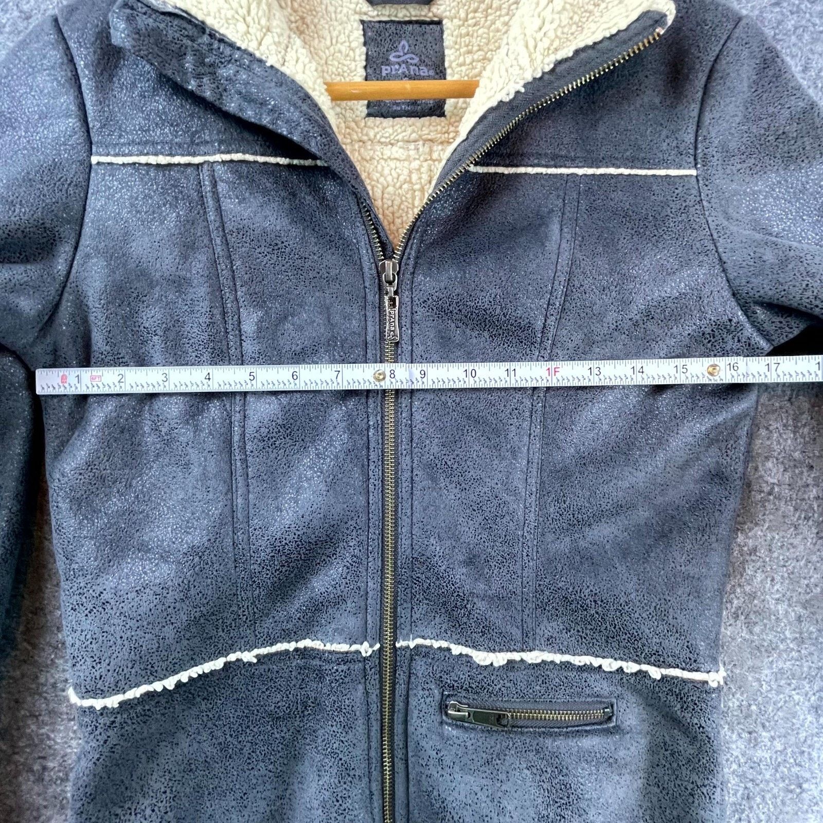 Prana prAna Esme Jacket Womens XS Sherpa Faux Suede Moto Shearling Size XS / US 0-2 / IT 36-38 - 6 Thumbnail