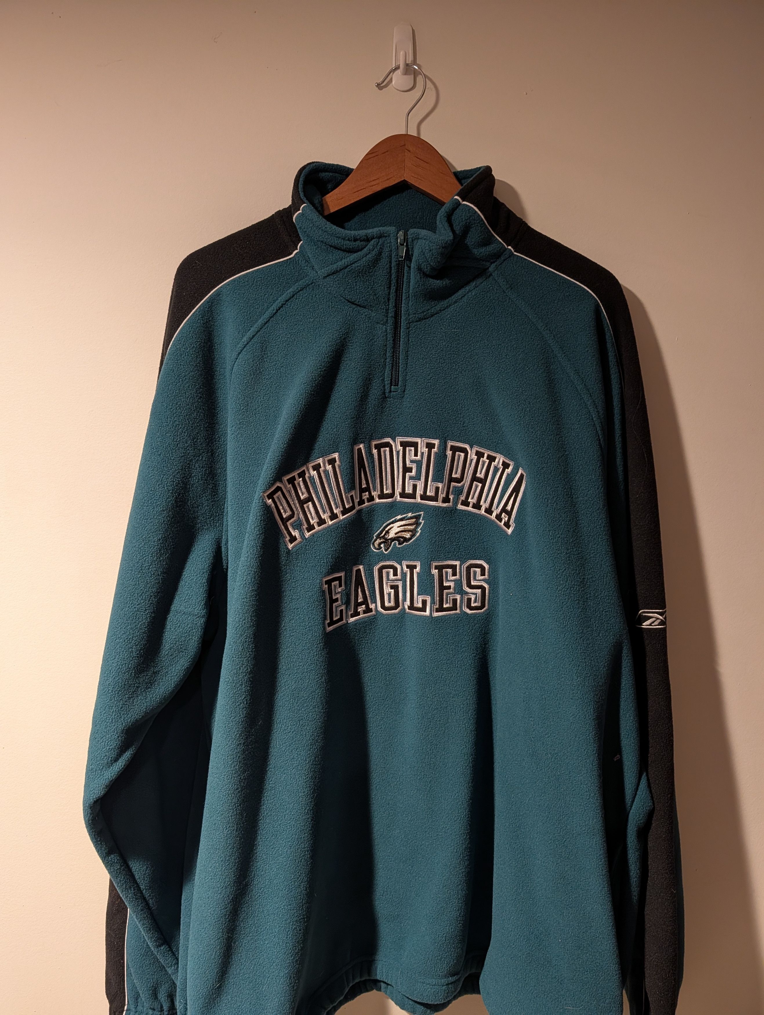 NWT Reebok Philadelphia Eagles NFL Quarter Zip Fleece Jacket