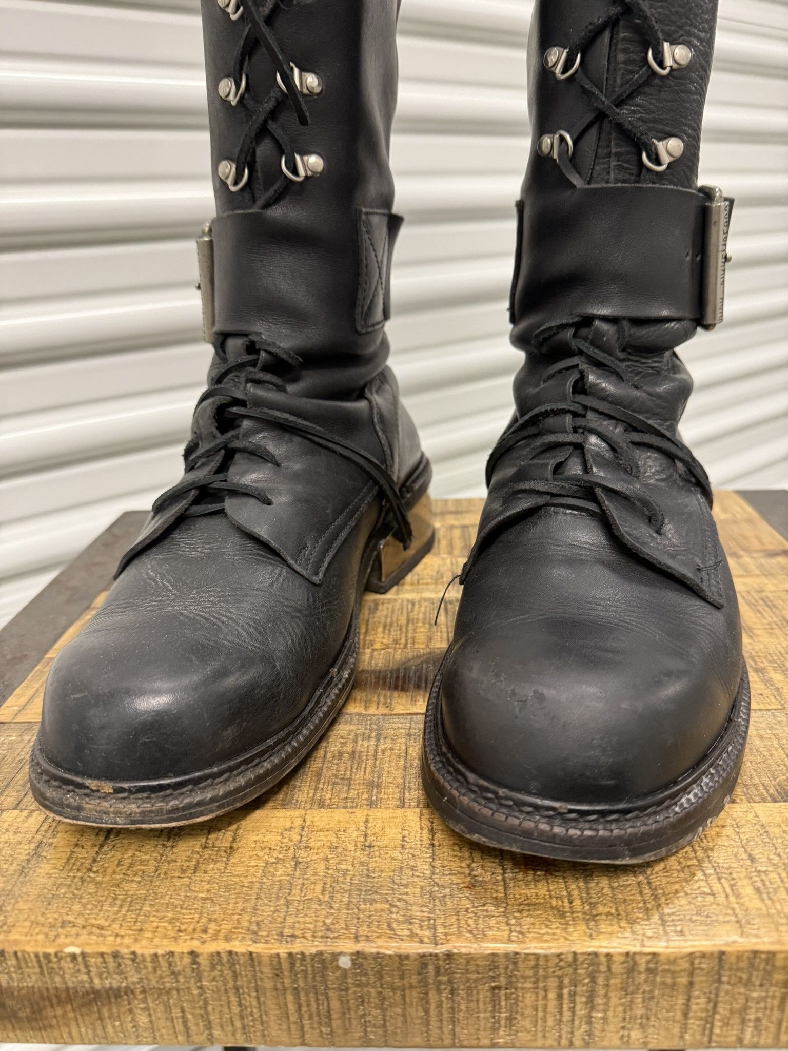 Dirk Bikkembergs Dirk Bikkembergs knee-high buckled Metal Heels Size US 12 / EU 45 - 8 Thumbnail