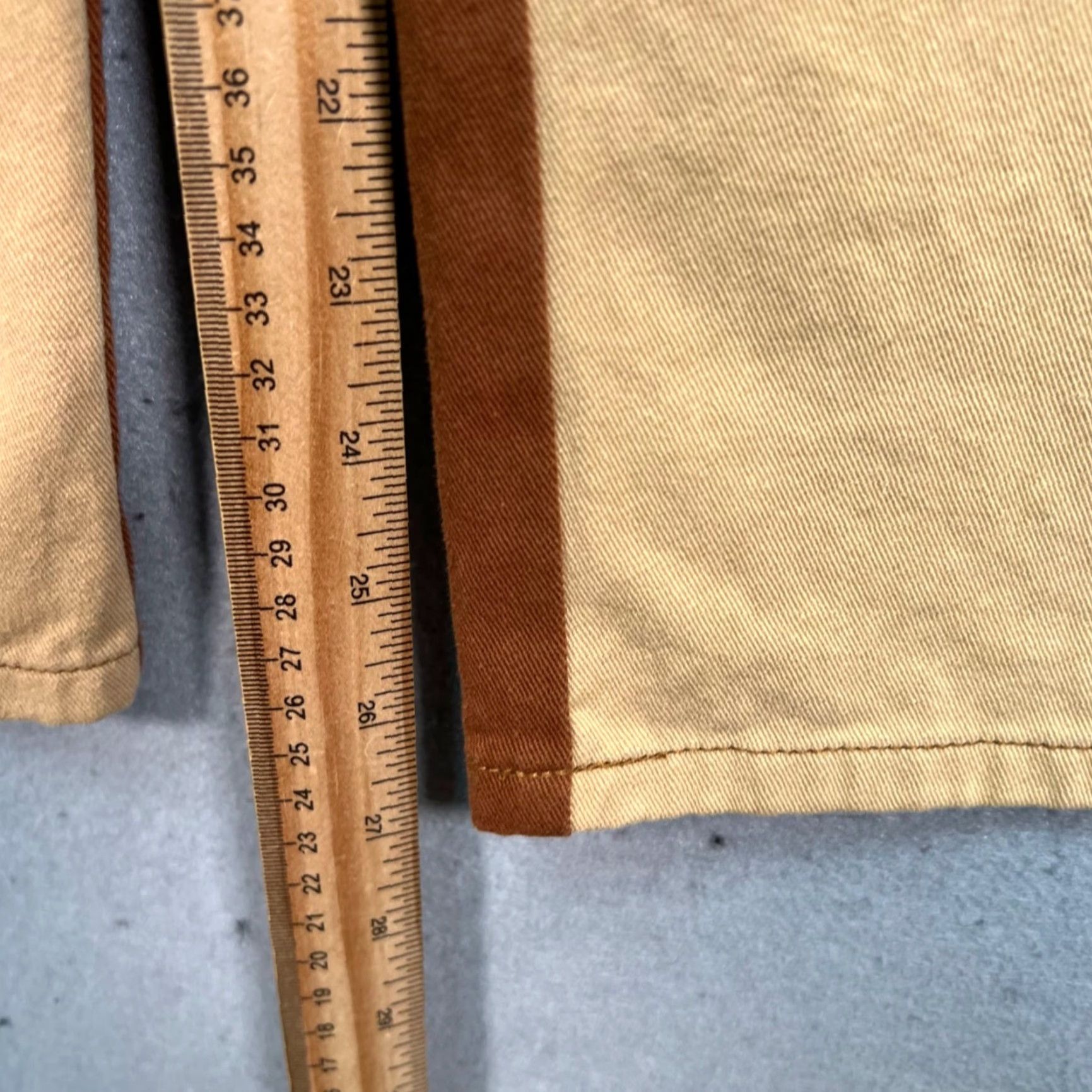 Vintage Le Lis Pants Womens Two-Tone High-Waist Wide Leg M Beige 26in Inseam 28in Cotton Polyester Vintage: No Size 32" / US 10 / IT 46 - 7 Thumbnail