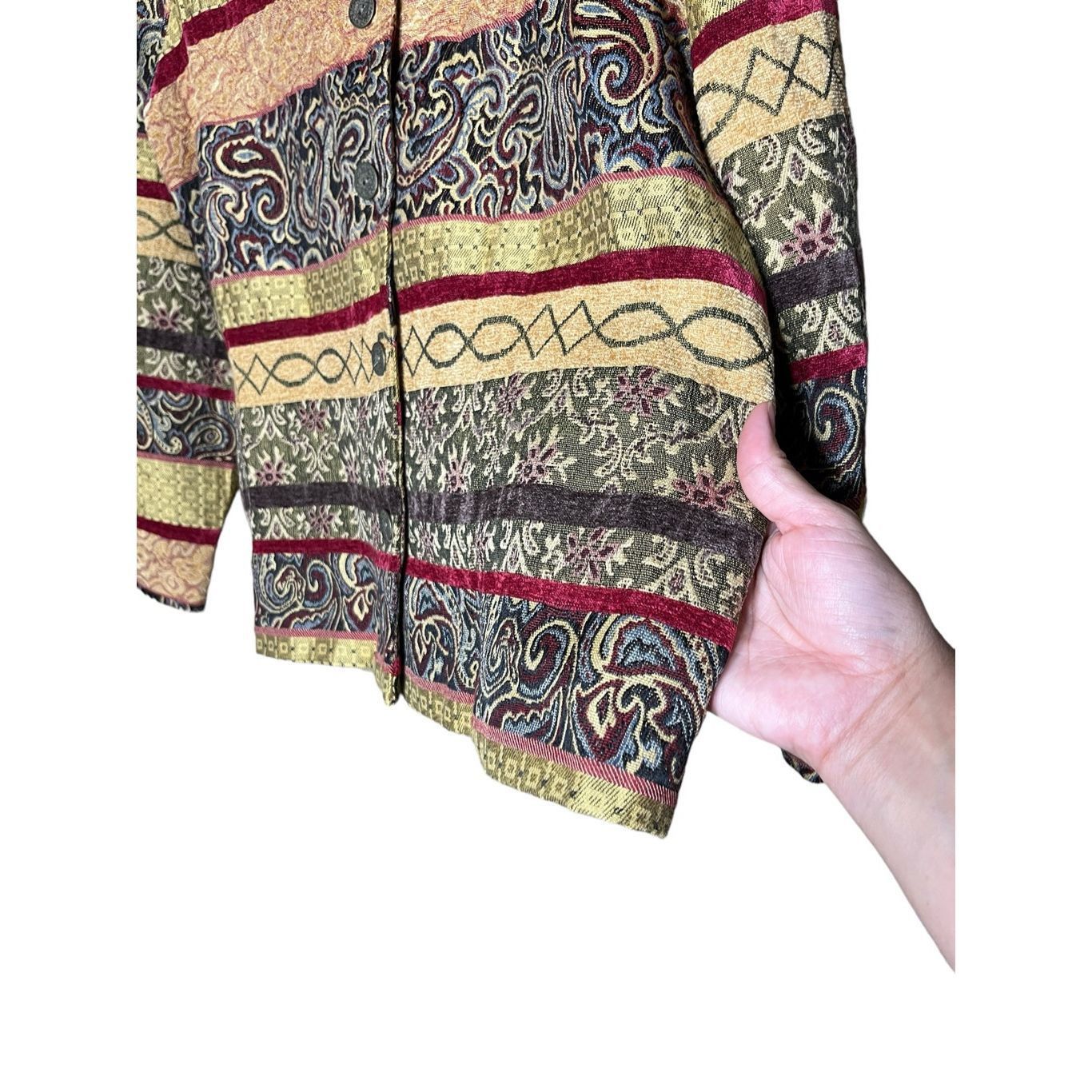 Other Vintage Alfred Dunner Tapestry Button Up Jacket size 12P Size XL / US 12-14 / IT 48-50 - 5 Thumbnail