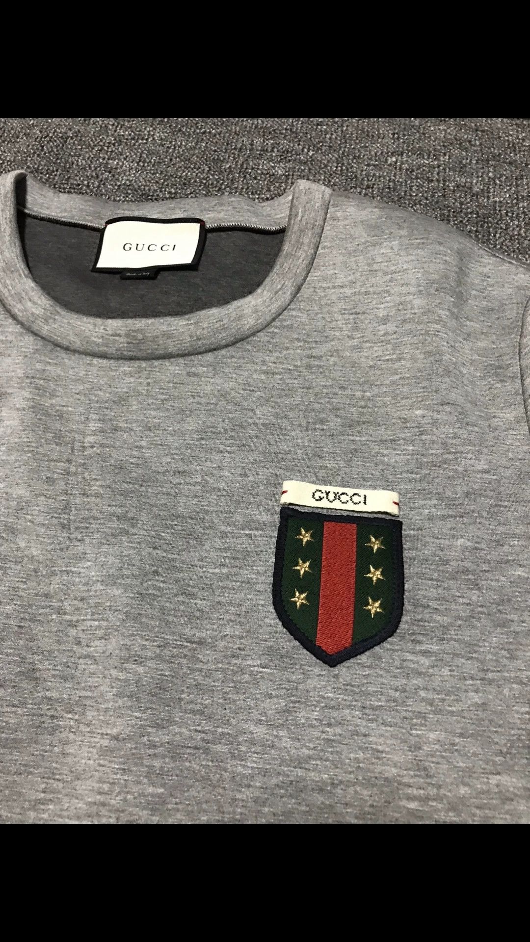 Gucci Gucci New Space Cotton Gray Embroidered Chest Logo Hoodie L Size L / US 10 / IT 46 - 2 Thumbnail