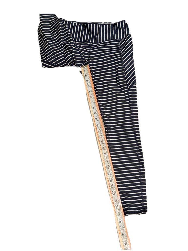 Athleta ATHLETA STRIPE CONTENDER LEGGING 25” NAVY WHITE SIZE SMALL Size 27" / US 4 / IT 40 - 6 Thumbnail