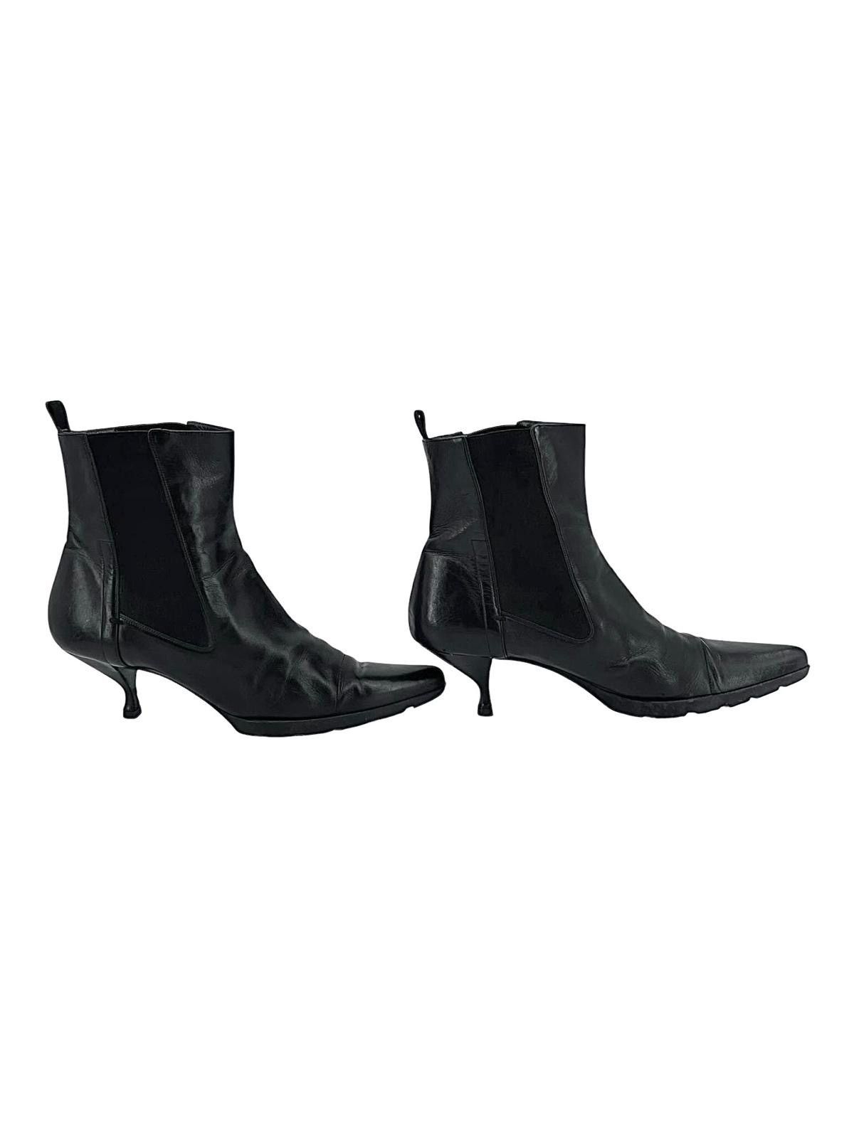 Prada Stivaletti Prada neri in pelle con tacco kitten heel – TG 39 Size US 9 / IT 39 - 8 Thumbnail
