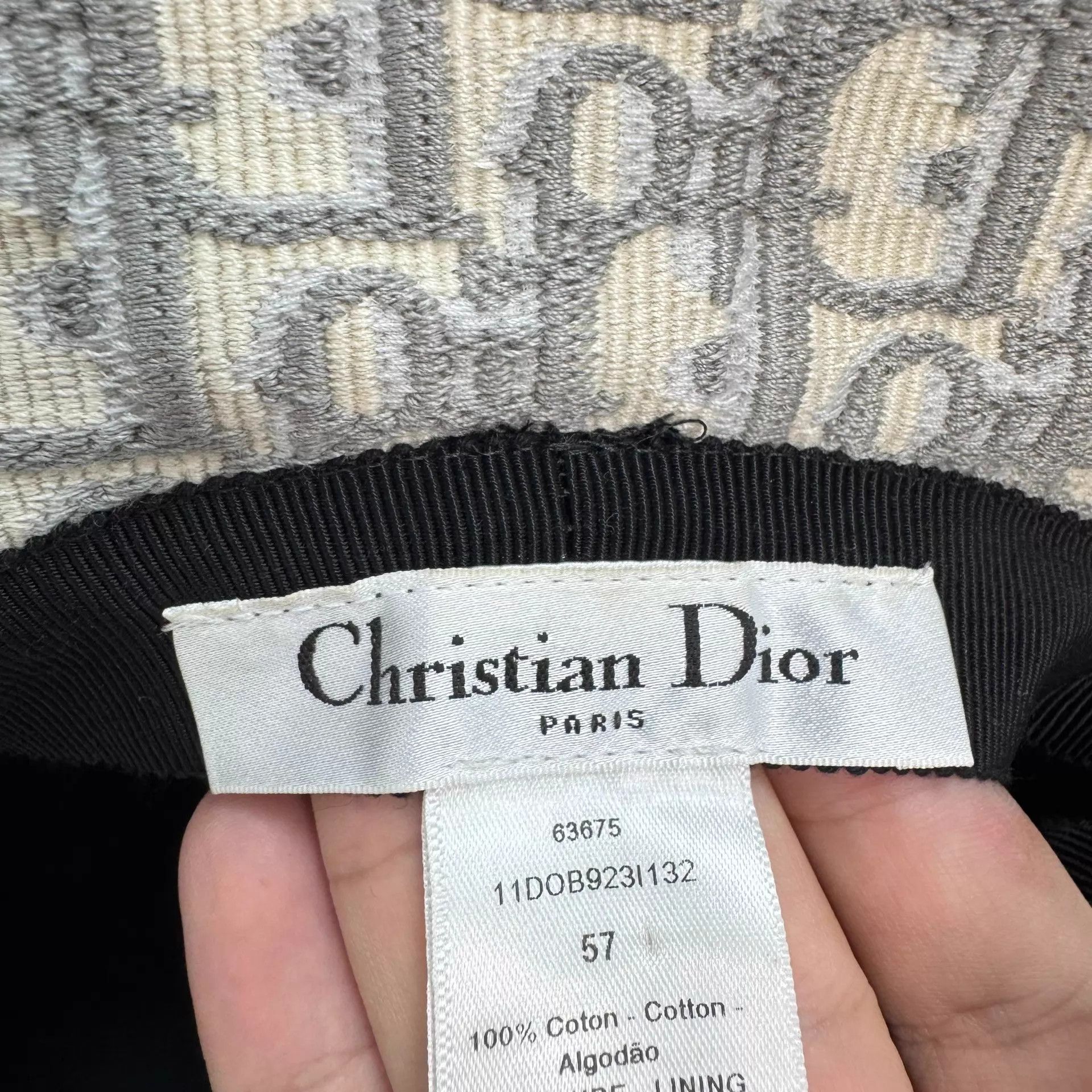 Dior Dior Oblique Embroidered Logo Fisherman Hat 57 98N Size ONE SIZE - 7 Thumbnail