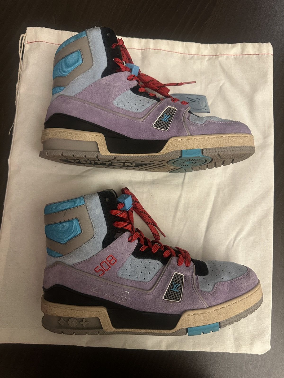 Louis Vuitton Louis Vuitton X Virgil Trainer 508 Sneaker Blue Purple Size US 6 / EU 39 - 3 Thumbnail
