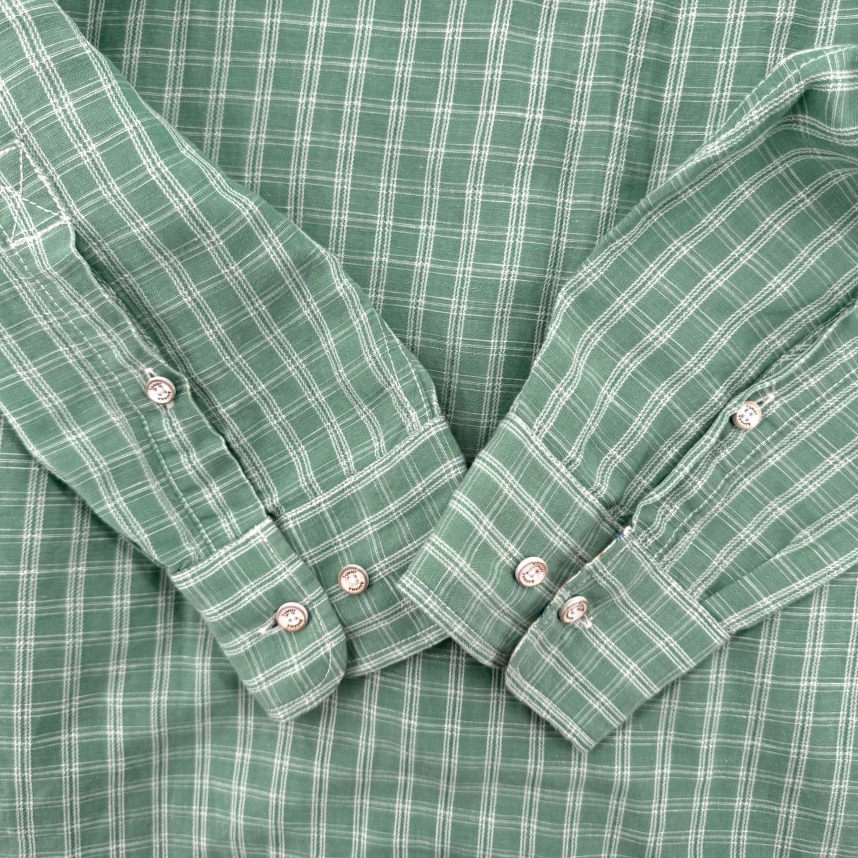 Tommy Bahama Tommy Bahama Mens Green Plaid Linen Tencel Blend Button-Down Shirt L Size US L / EU 52-54 / 3 - 5 Thumbnail
