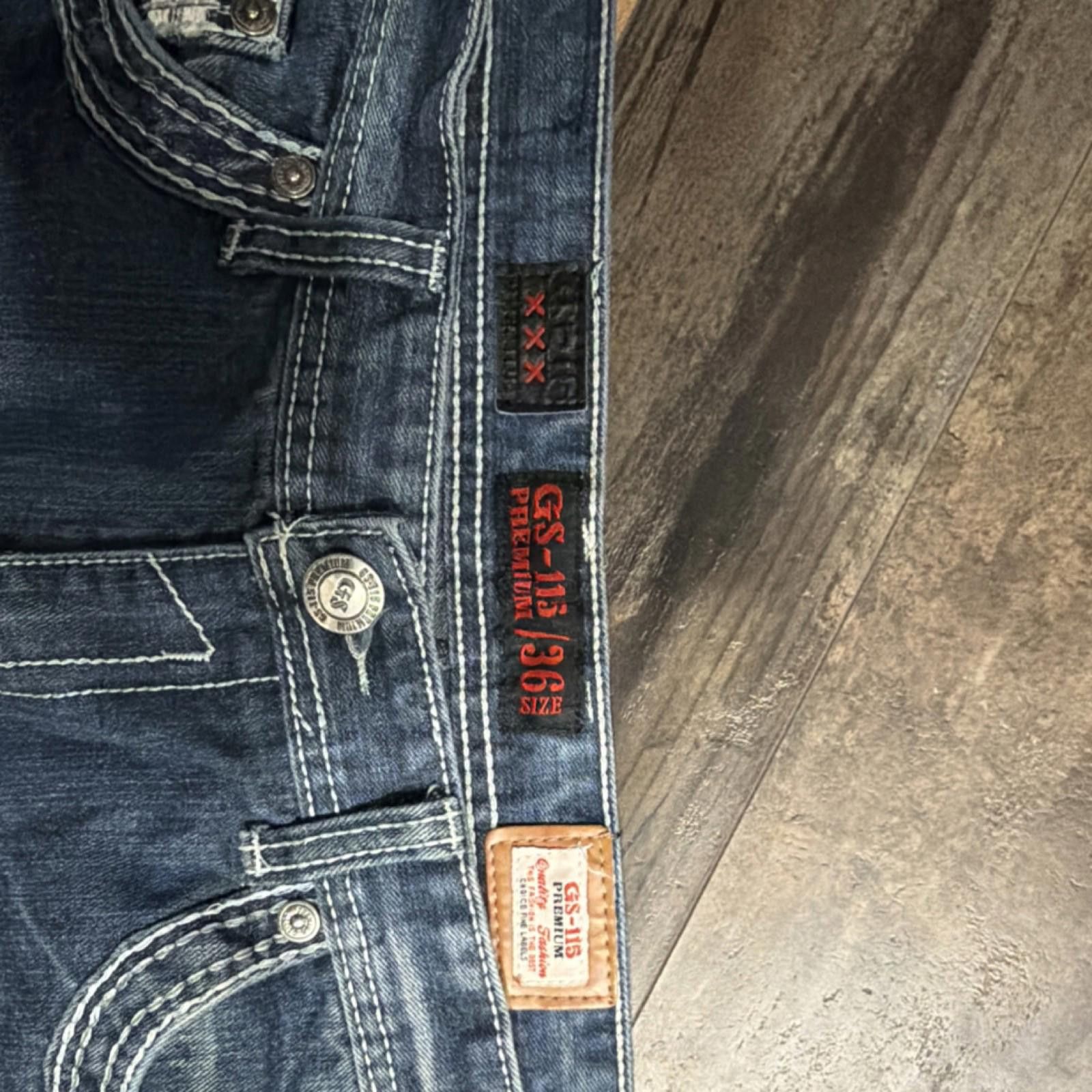 Other GS-115 premium Slim Fit Jeans Distressed Men's 36x31 Size US 36 / EU 52 - 2 Thumbnail