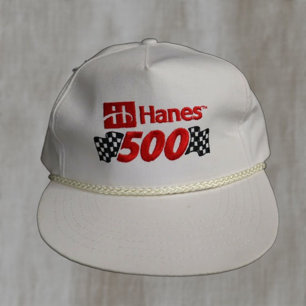 Hanes VINTAGE Hanes NASCAR Racing White Rope Snapback Hat Cap Made in USA Size ONE SIZE - 1 Thumbnail