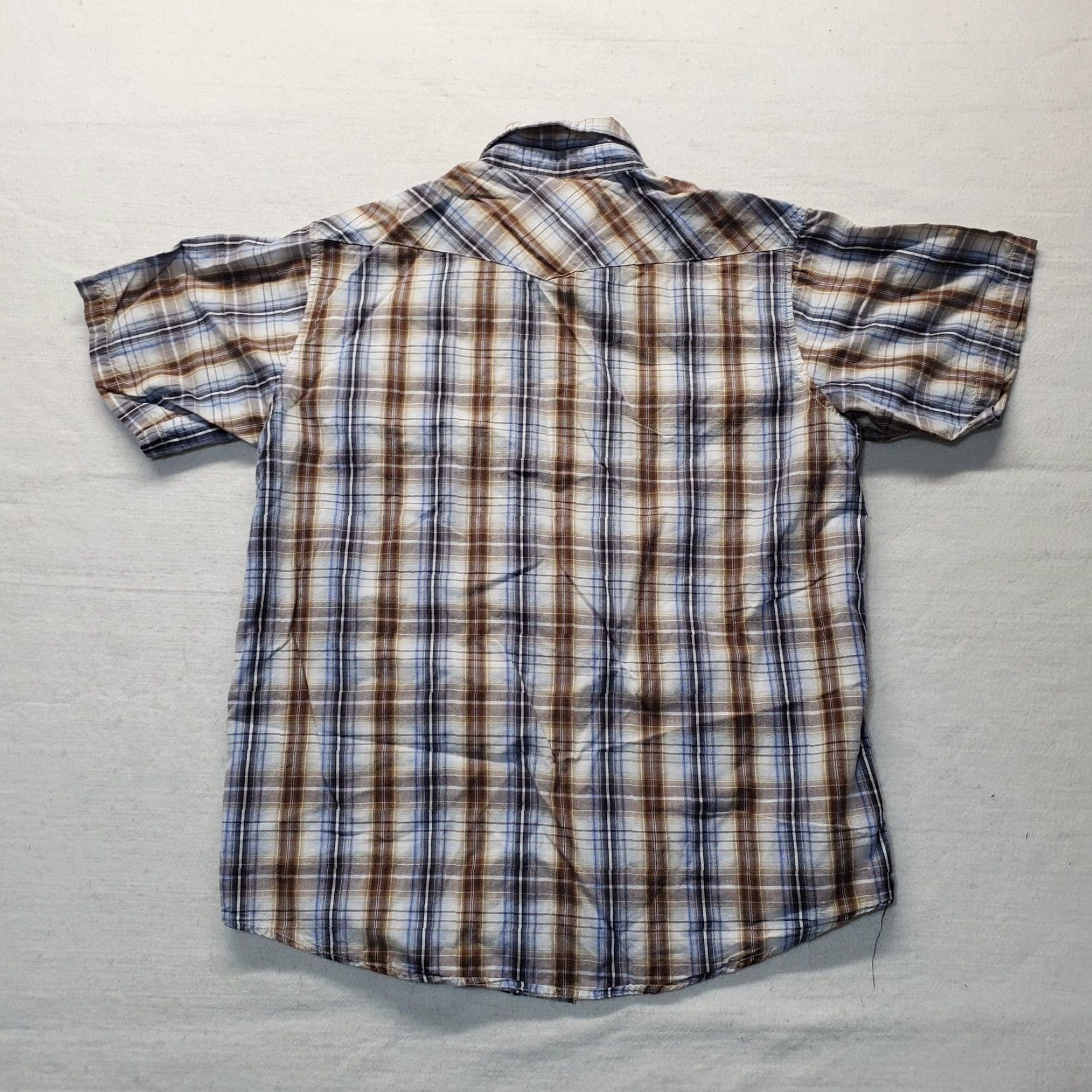 Wrangler Wrangler Jeans Co Western Plaid Button Pearl Snap Shirt XL Mens Multicolor Short Sleeve Shirt Size US XL / EU 56 / 4 - 8 Thumbnail