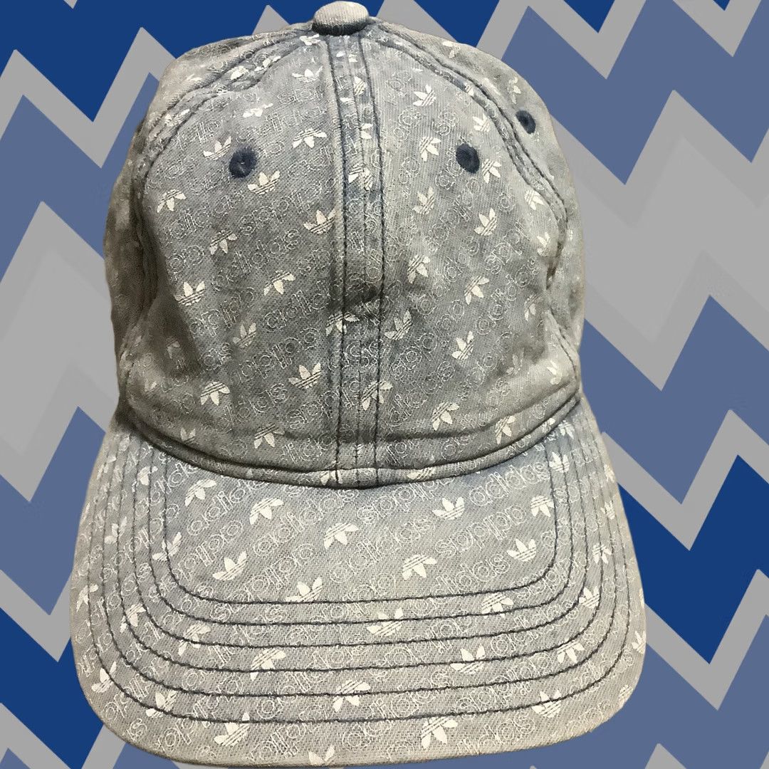Adidas Adidas Hat Baseball Cap Washed Blue Denim Strapback Unisex Adults One Size Adjustable Logo Size ONE SIZE - 1 Thumbnail