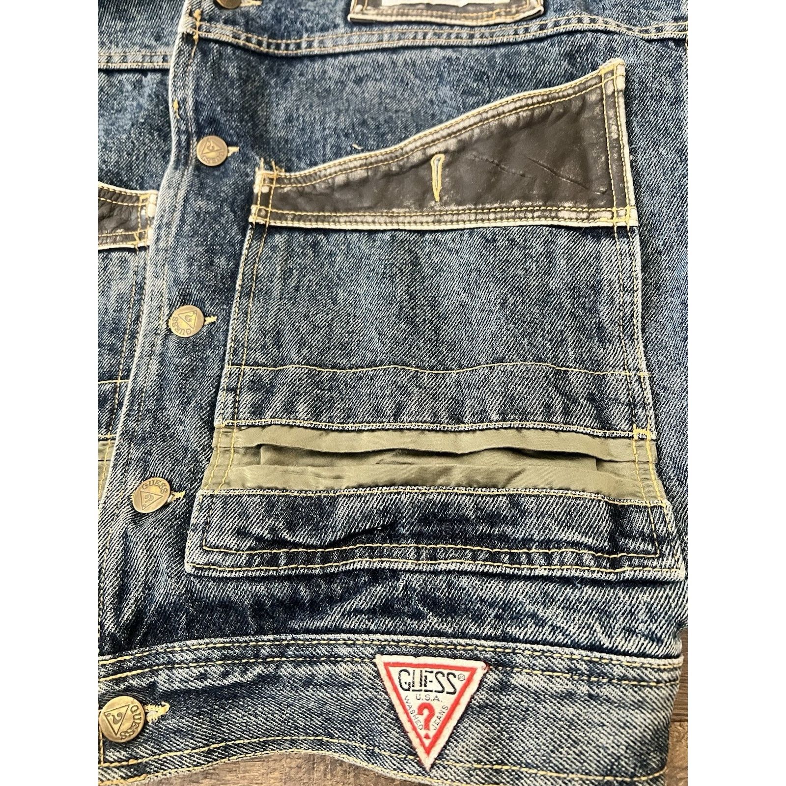 Guess Vintage 1980’s Guess Military Flight Denim Size Small Jacket Size US S / EU 44-46 / 1 - 3 Thumbnail