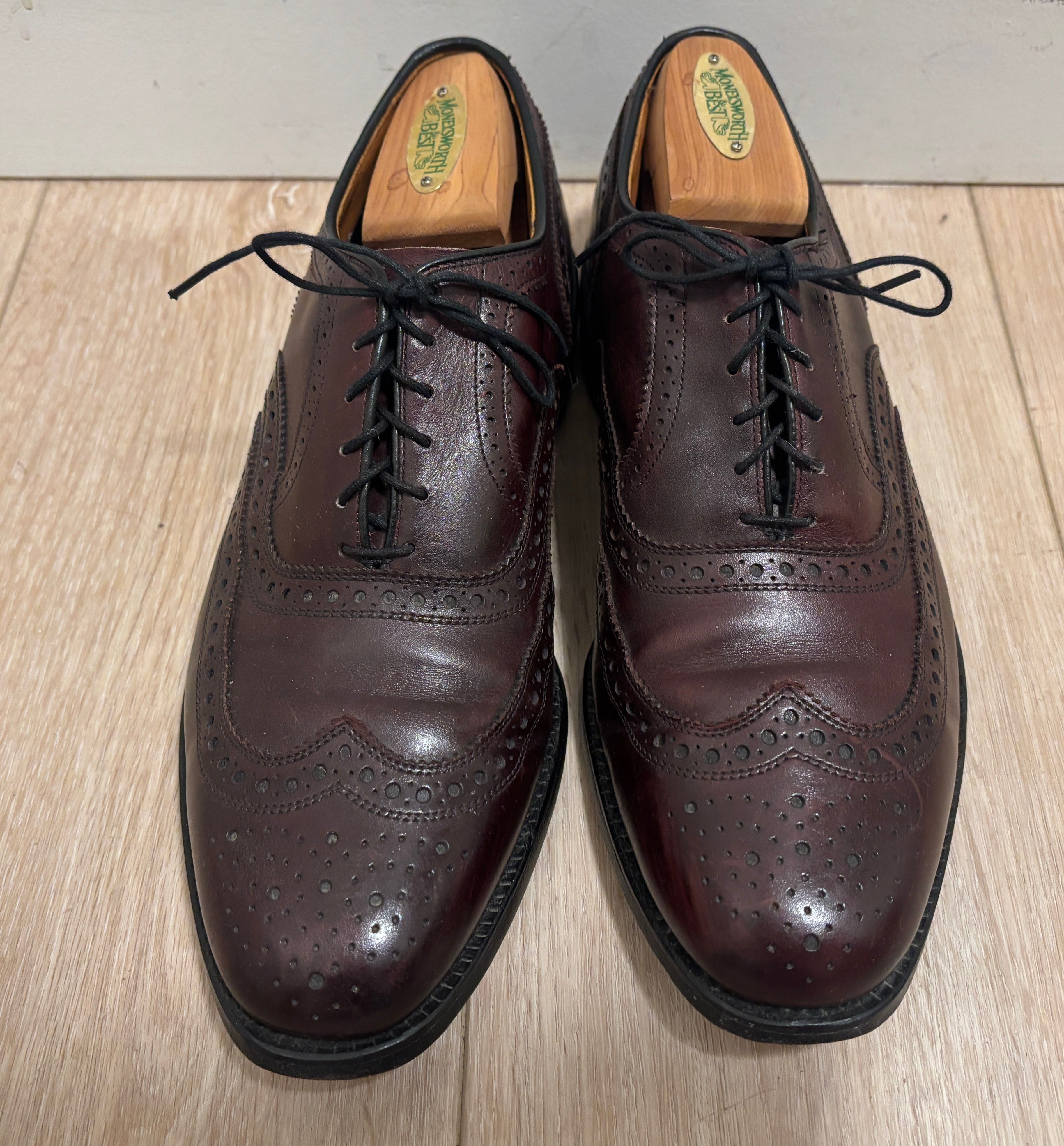 $400 Fairhaven Brown Wingtip Brogue Oxford Dress Shoes