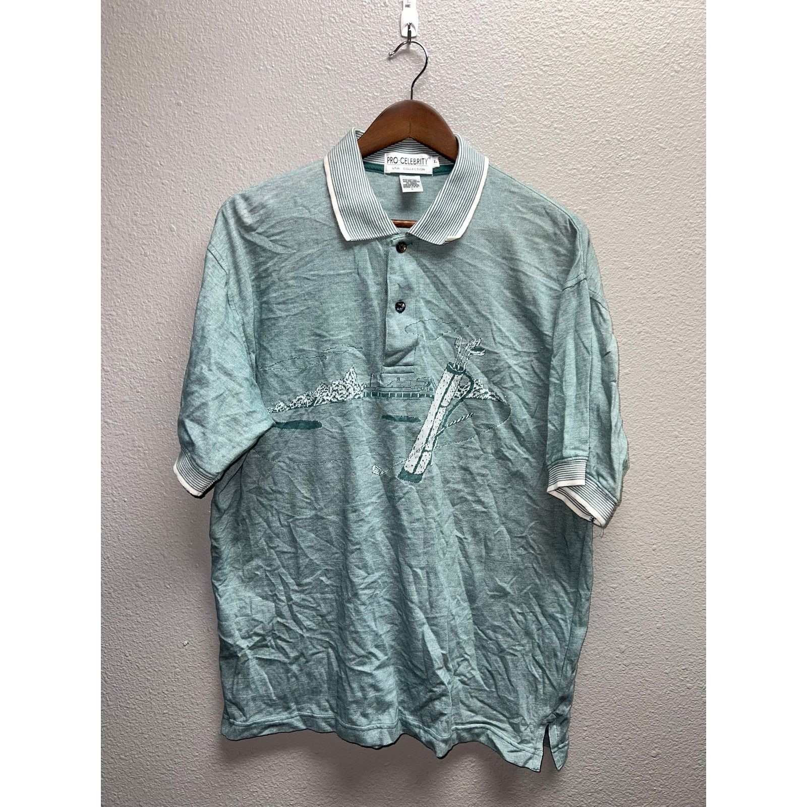 Vintage Vintage Pro Celebrity Polo Shirt USA Green Golf Large VTG L Size US L / EU 52-54 / 3 - 1 Thumbnail