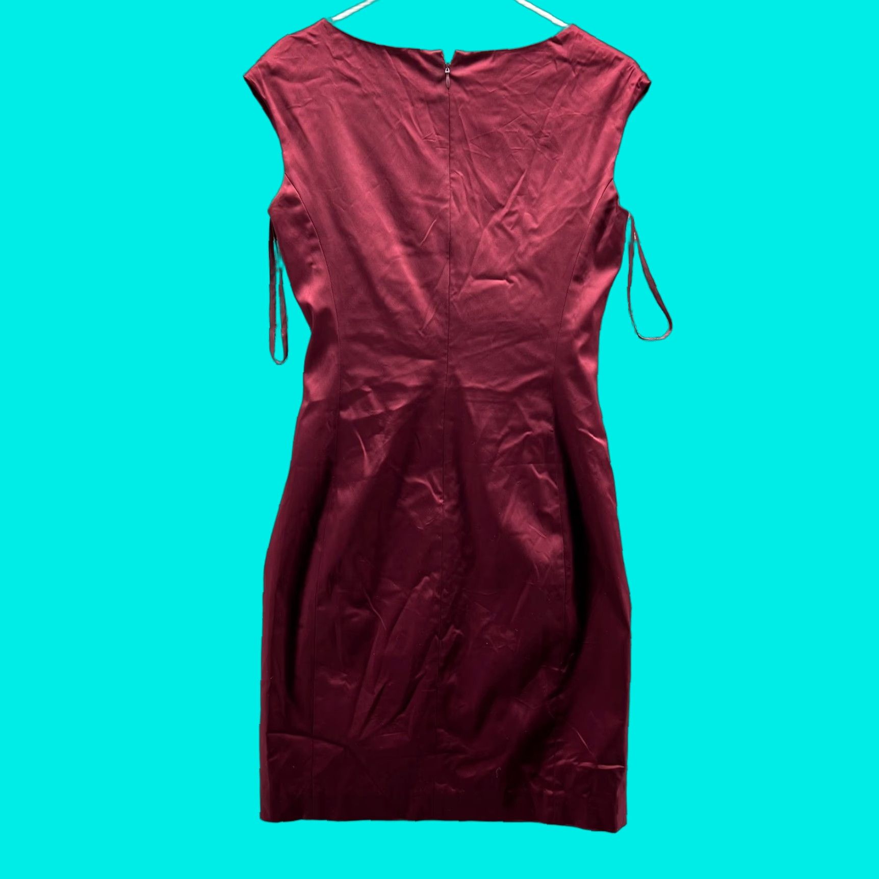 Ralph Lauren VINTAGE? (No) Lauren Ralph Lauren Dress Women 6 Red Wine Satin Pencil Shift Cocktail Party Size M / US 6-8 / IT 42-44 - 1 Thumbnail