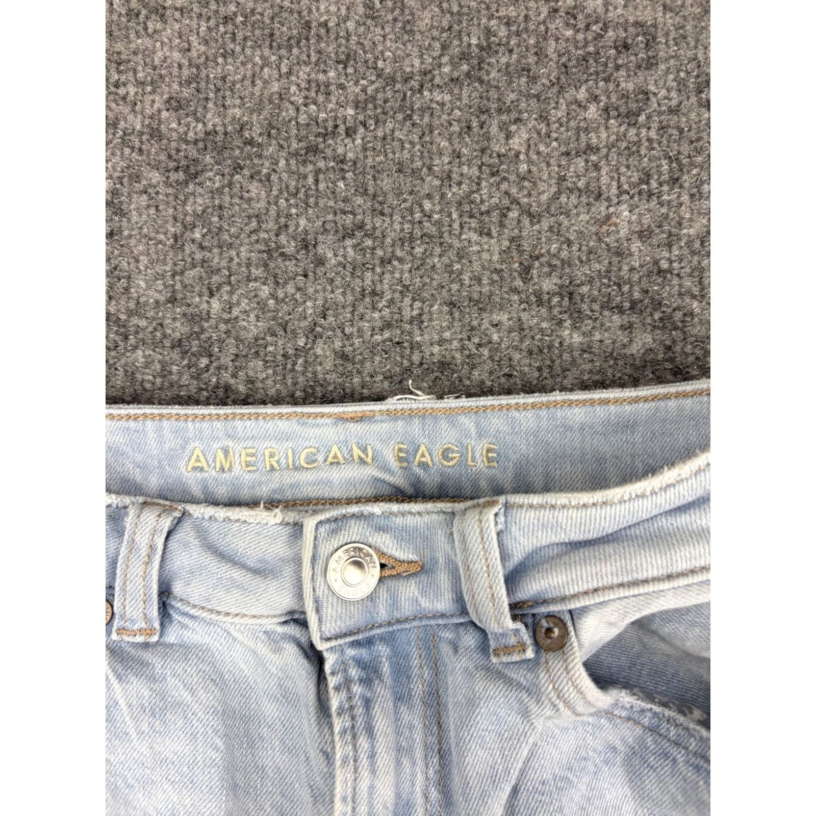 Vintage American Eagle Jeans Womens 6 Blue Mom Distressed Ripped High Rise Denim Jeans Size 28" / US 6 / IT 42 - 2 Thumbnail