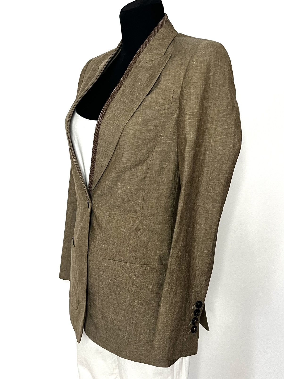Brunello Cucinelli Italian premium brand jacket made of virgin wool and linen Size M / US 6-8 / IT 42-44 - 10 Thumbnail
