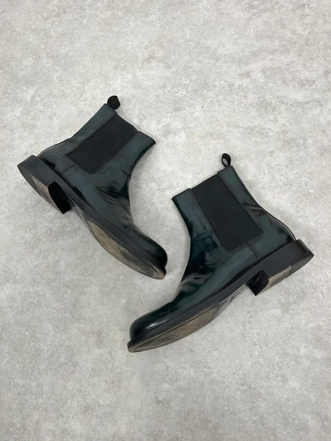Jil Sander Jil Sander Green Classy Leather Chelsea Boots Size US 11.5 / EU 44-45 - 2 Thumbnail