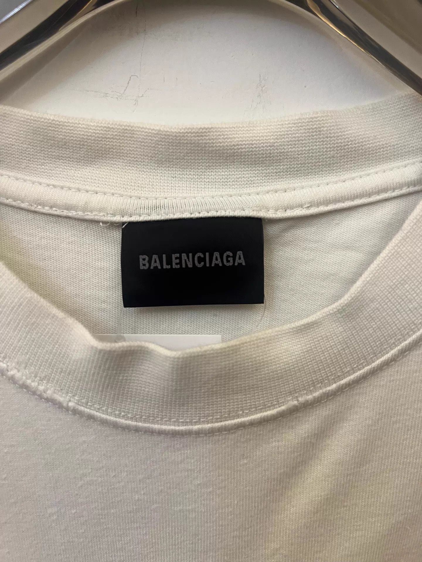 Balenciaga Balenciaga SS23 Regular Logo Print Men's White Crewneck Tee S Size US S / EU 44-46 / 1 - 2 Thumbnail