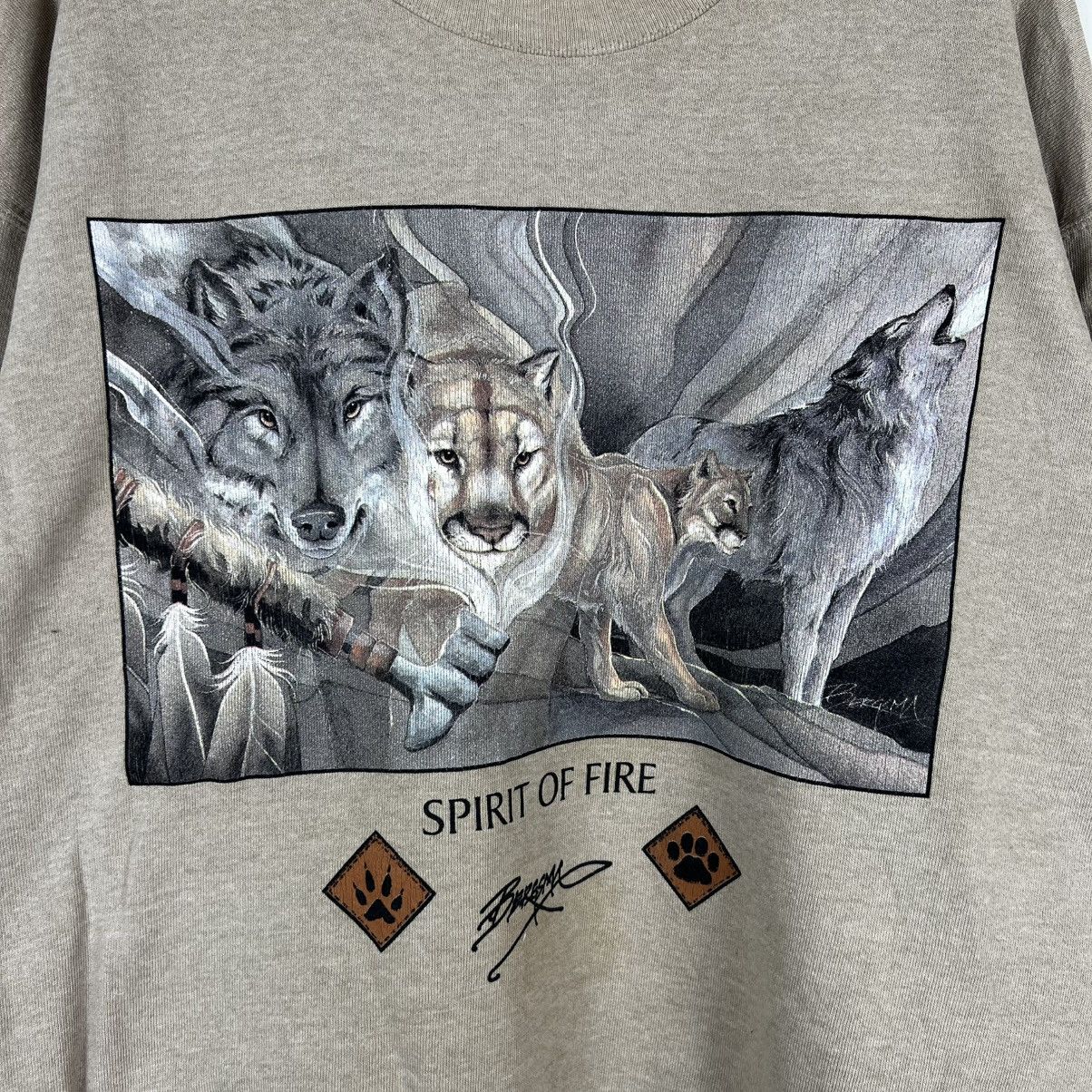 Vintage Vintage Oneita Wolf Big Printed Sweatshirt Jumper Crewneck Size US XL / EU 56 / 4 - 4 Thumbnail