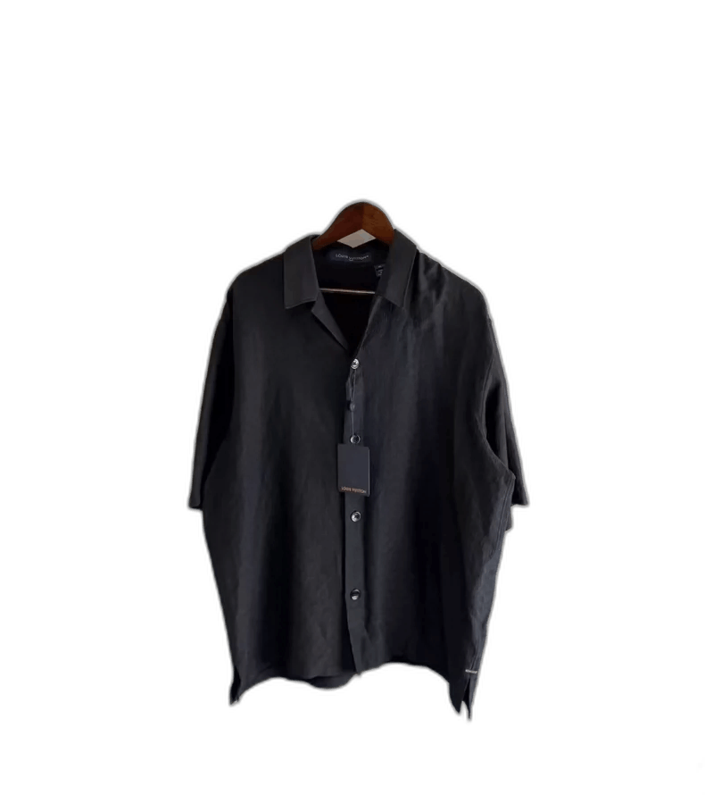 Louis Vuitton Louis Vuitton Black Silk Short Sleeve Shirt-yf Size US XL / EU 56 / 4 - 1 Thumbnail