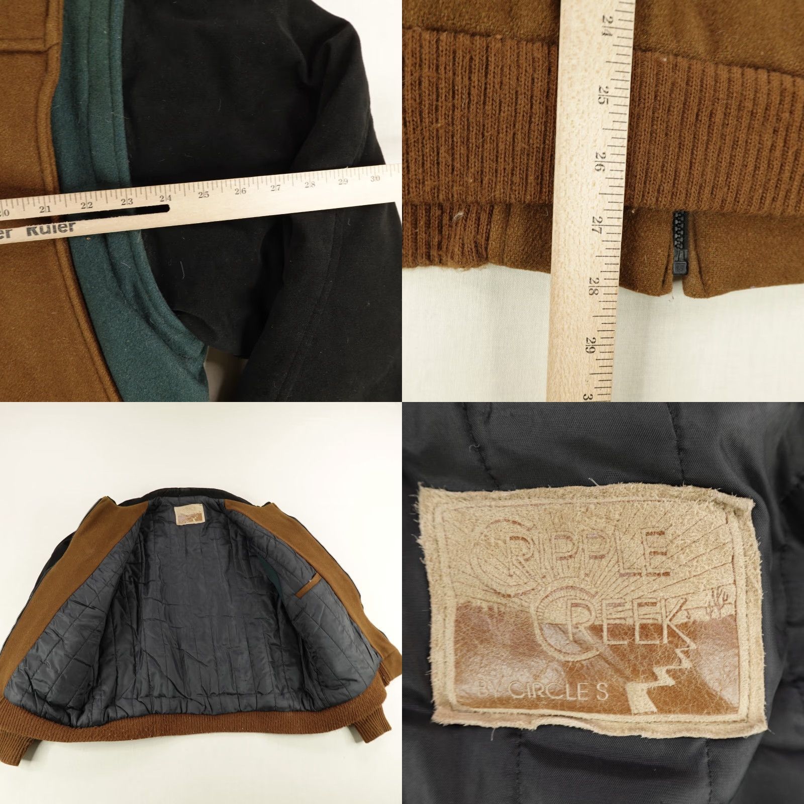 Vintage VINTAGE Cripple Creek Jacket Mens XL Brown Wool Mid-Length Quilted Full Zip Insulated Lined Pockets Western Cowboy 90s Mens Size US XL / EU 56 / 4 - 8 Thumbnail