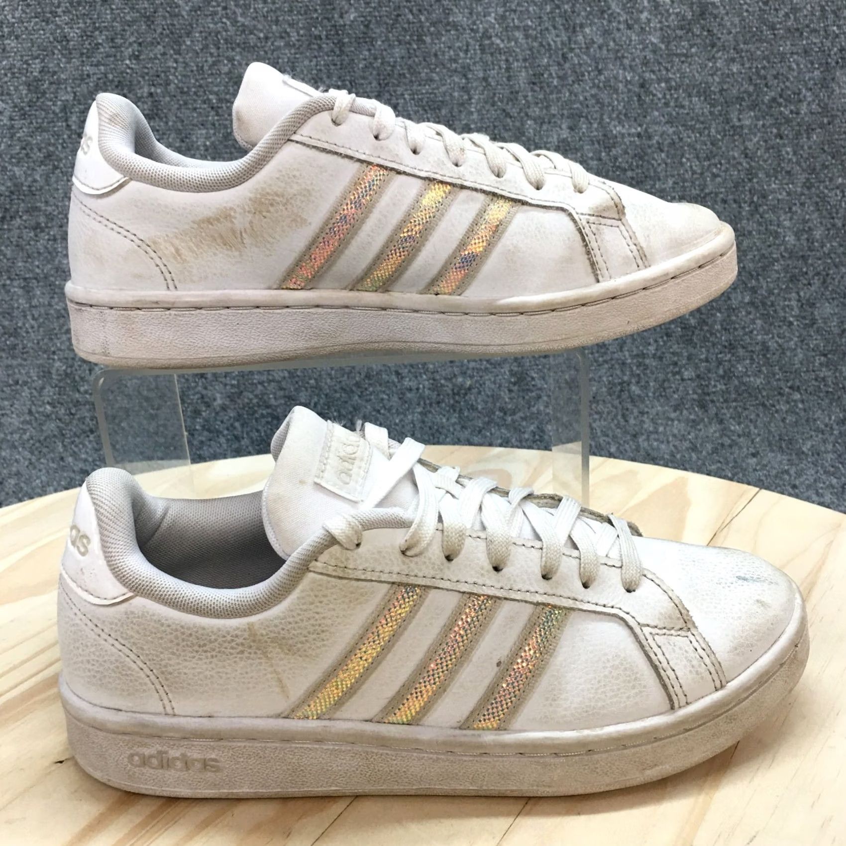 Adidas Adidas Sneaker Womens 6 White Grand Court Lace Up Casual Comfort Leather FW3734 Size US 6 / IT 36 - 2 Thumbnail
