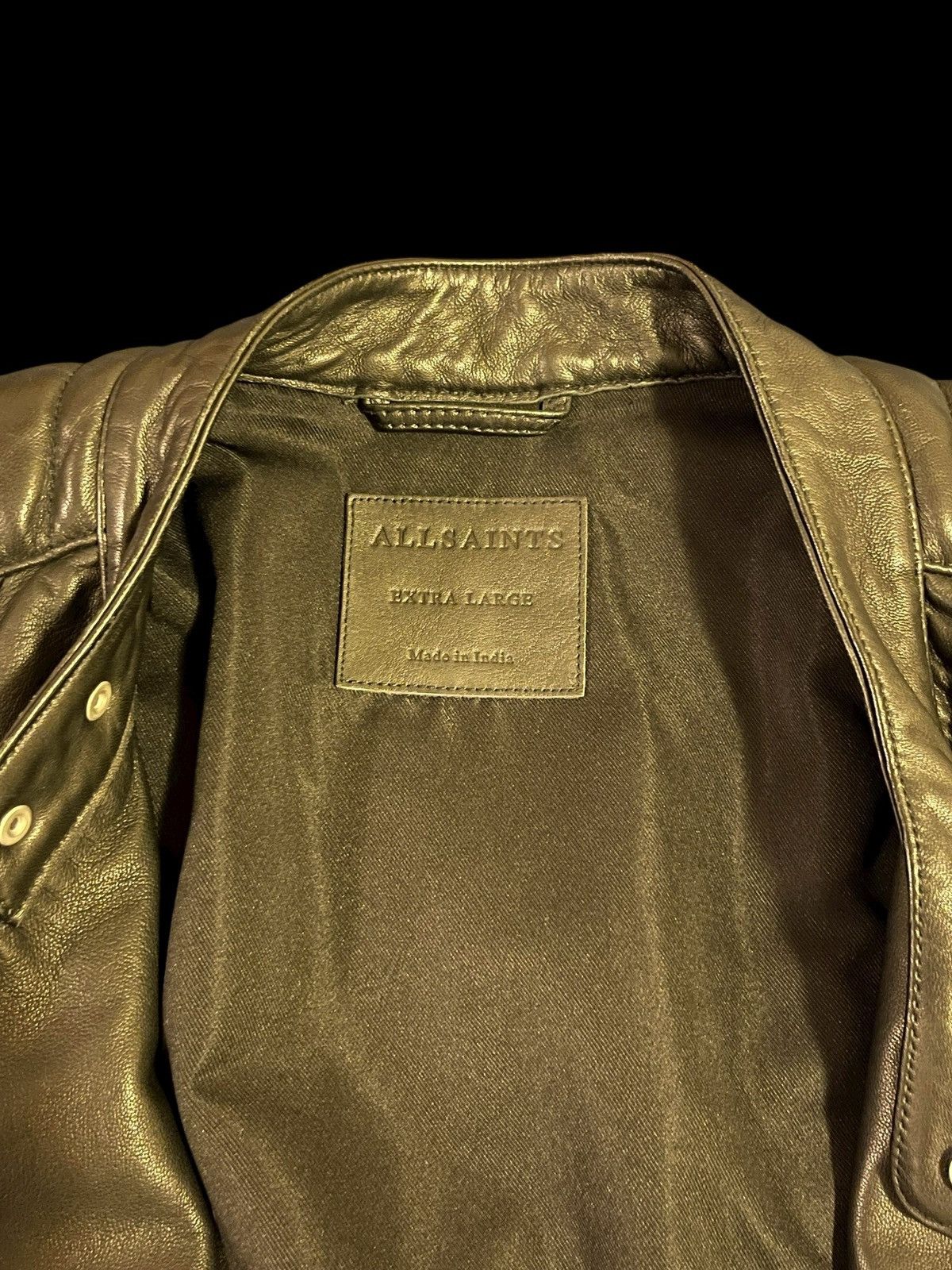 Allsaints Jasper Leather Biker Jacket Size US L / EU 52-54 / 3 - 4 Thumbnail