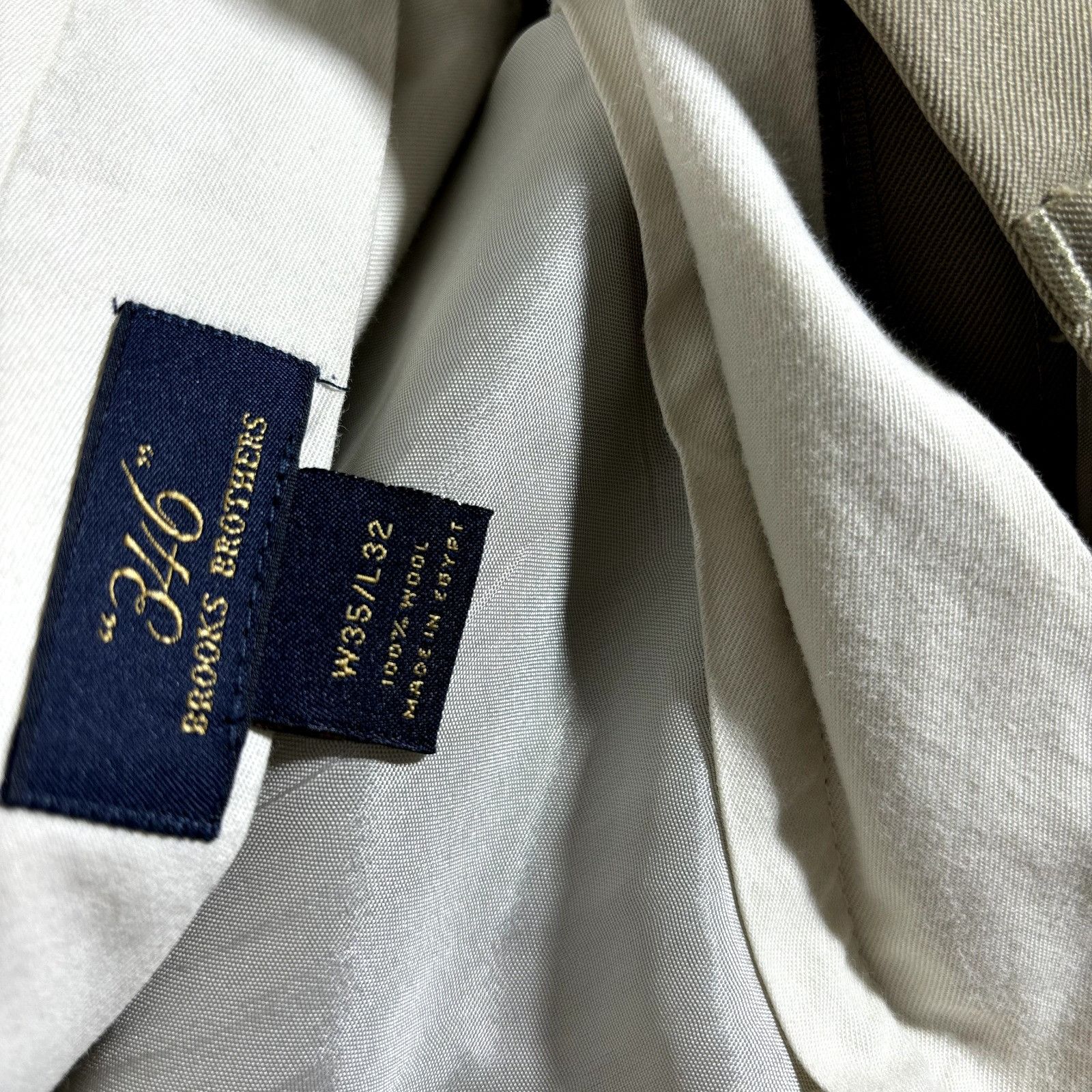Brooks Brothers Brooks Brothers 346 Men's Dress Pants W34-35x32 Tan Wool Ple Size 34R - 5 Thumbnail