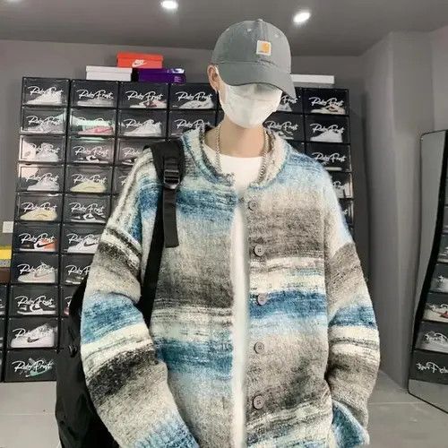 Aran Isles Knitwear × Japanese Brand Loose Knitwear Striped Cardigan Size US L / EU 52-54 / 3 - 2 Thumbnail