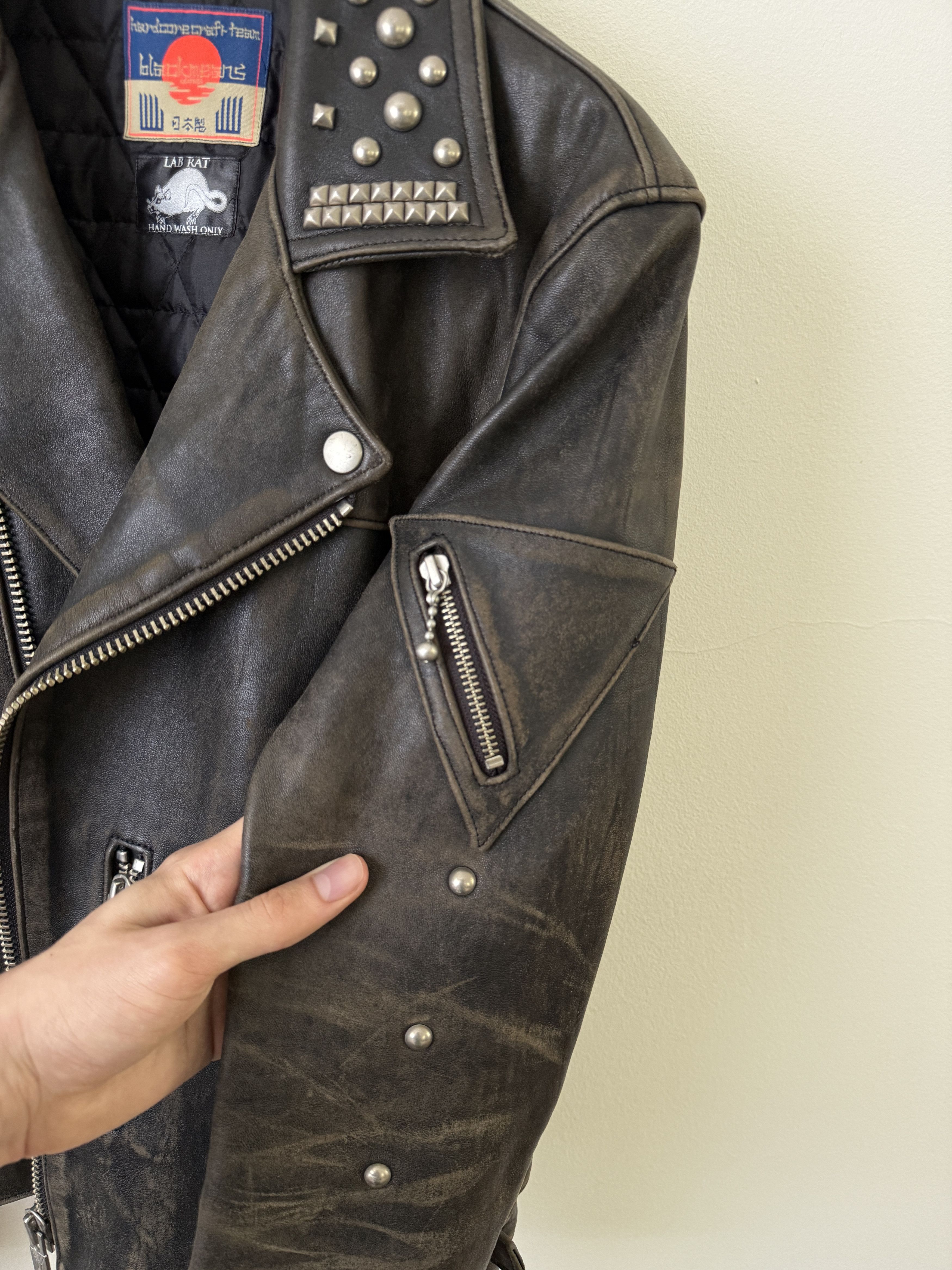 Blackmeans Lab Rat Studded Leather Punk Biker Moto Jacket Size US M / EU 48-50 / 2 - 11 Thumbnail