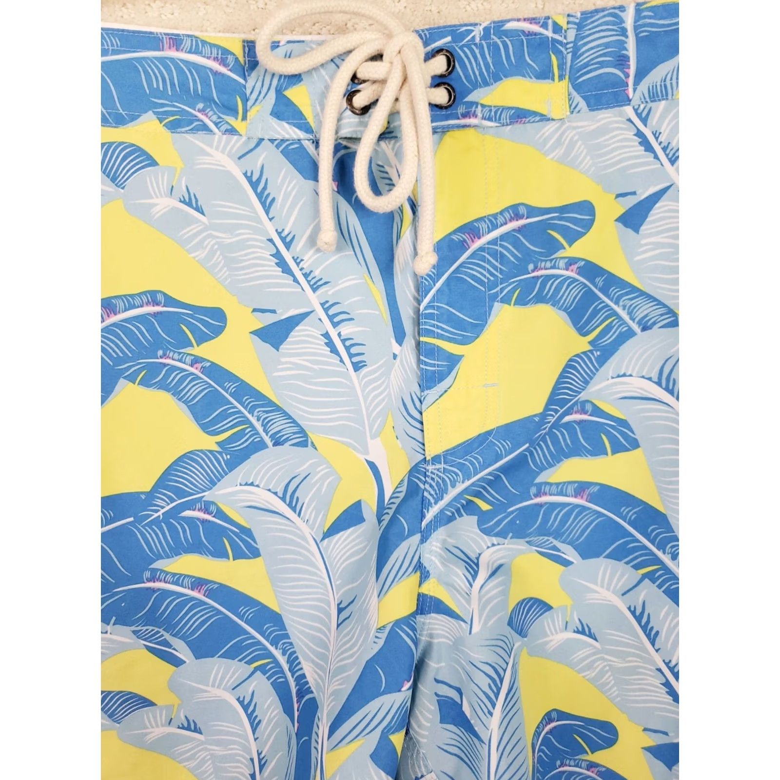 Vintage Strong Boalt Board Shorts Men’s 34 Blue Yellow Foilage Trunks Beach Vacation Surfing 100% Polyester Size US 34 / EU 50 - 3 Thumbnail