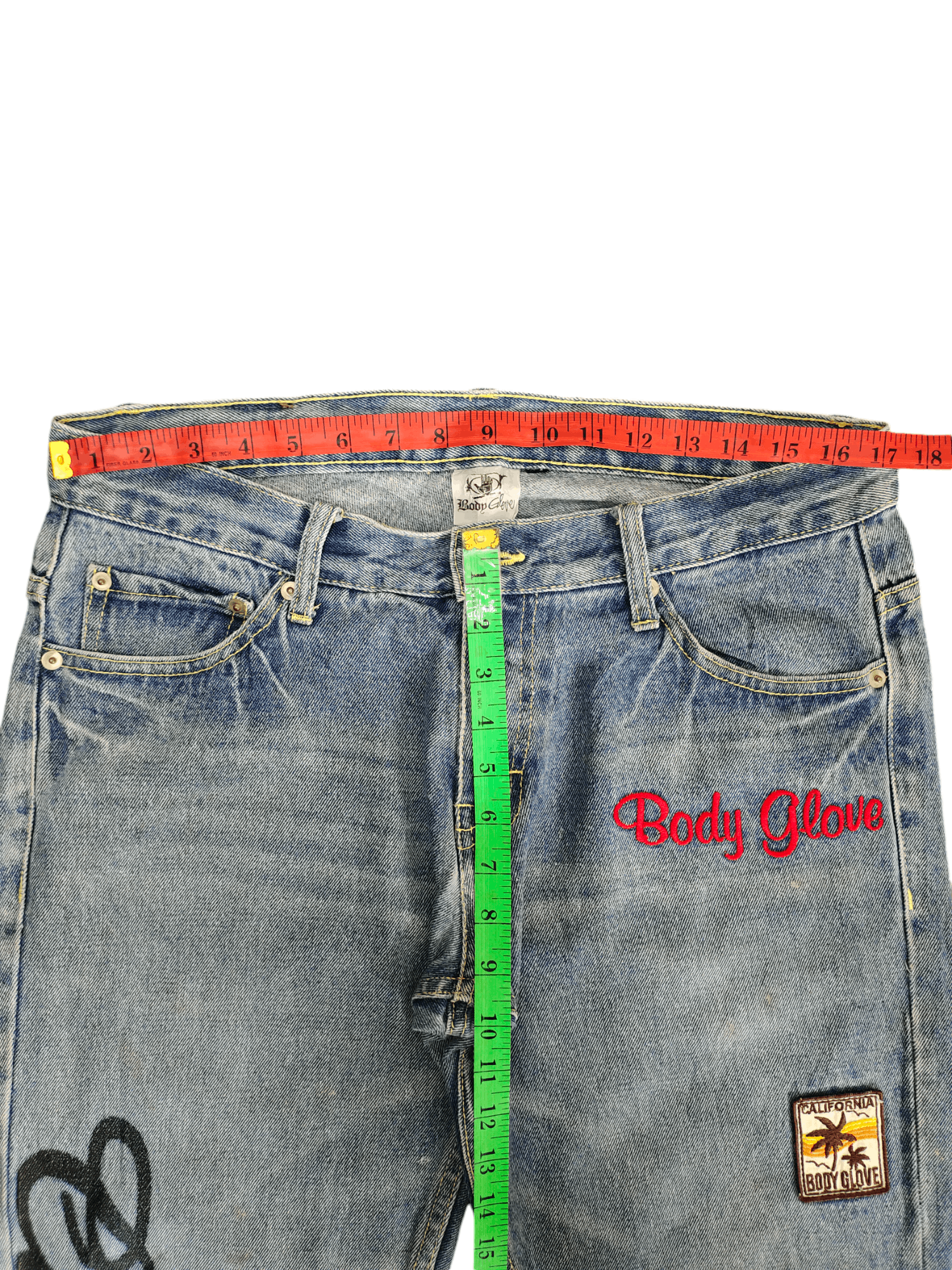 Body Glove Vintage Y2k Body Glove Spell Out Patches Embroidered Jeans Size US 34 / EU 50 - 8 Thumbnail