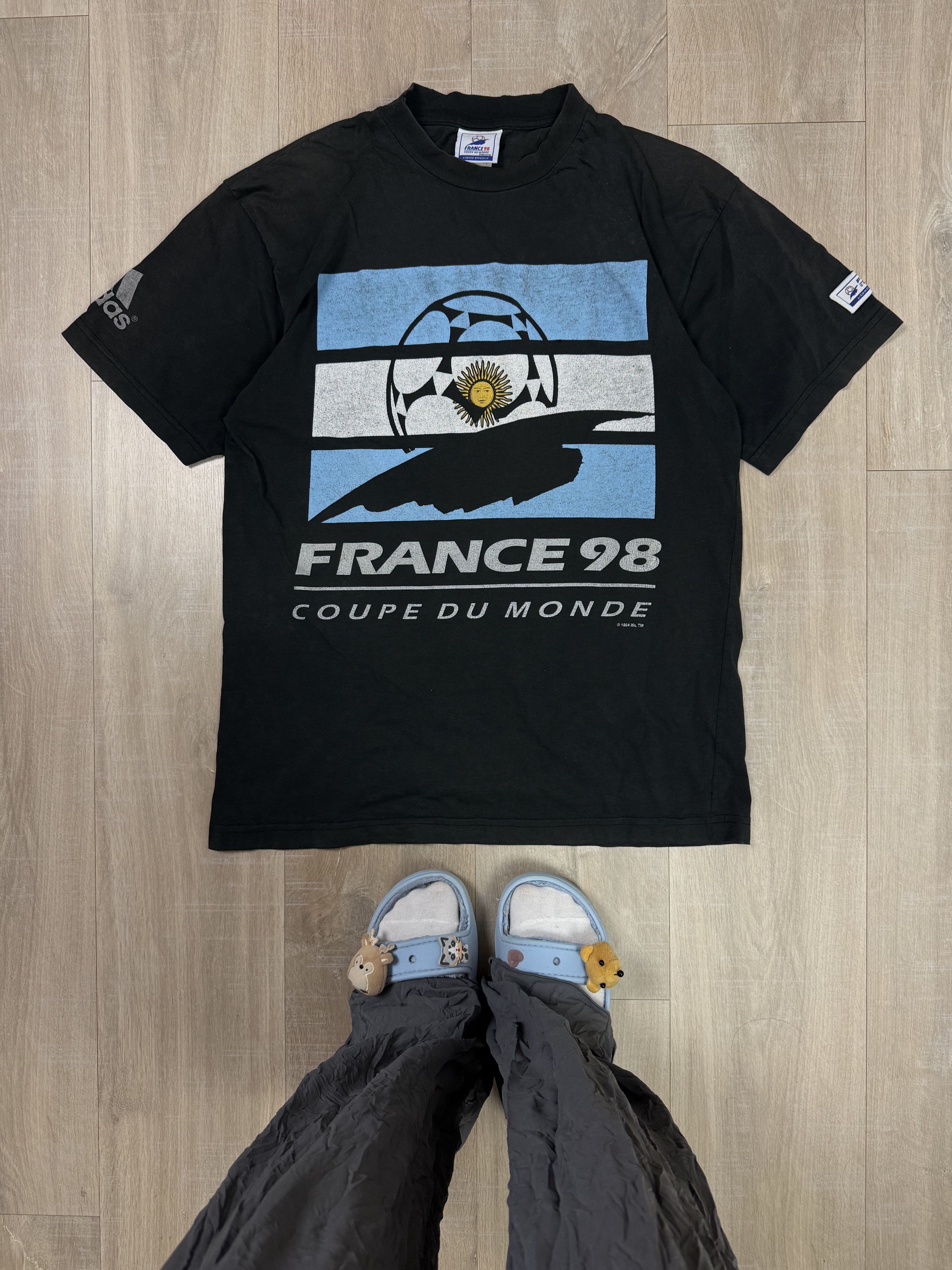 Adidas Vintage 90s Adidas France 98 Football Argentina T-shirt Size US M / EU 48-50 / 2 - 1 Thumbnail