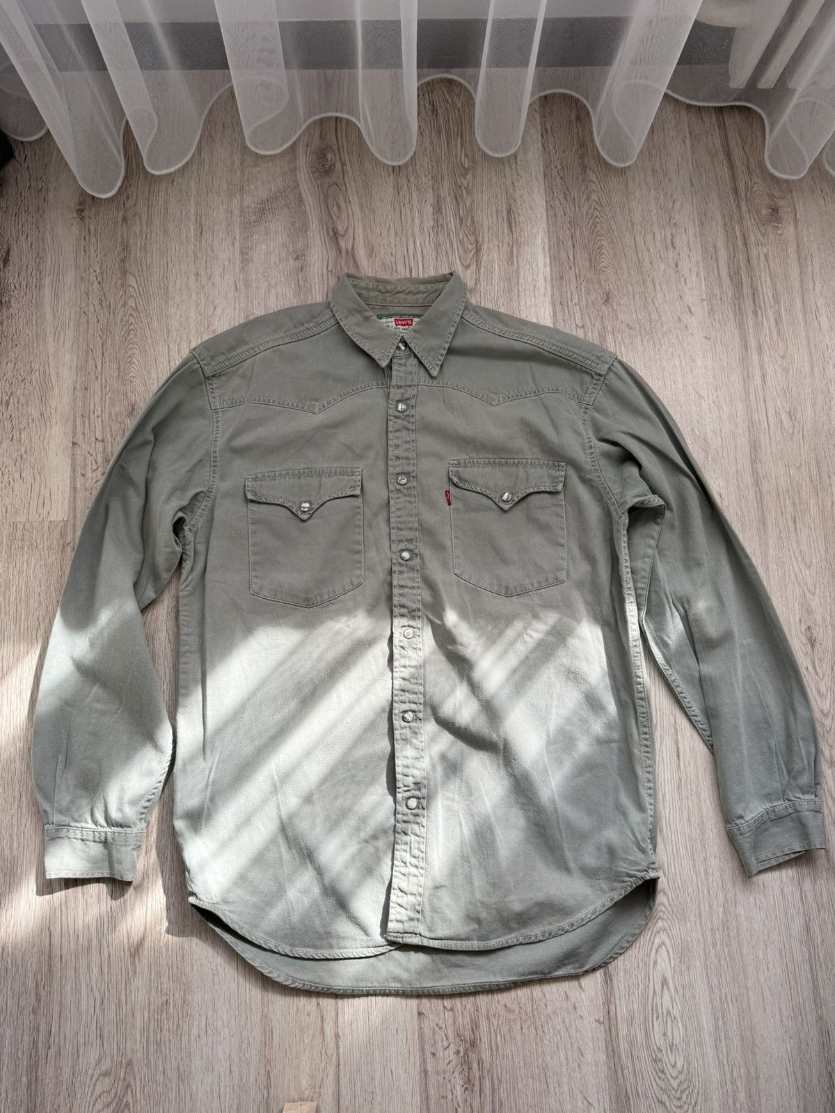Levi's Vintage 90s Levi’s Western Shirt Green Khaki Red Tab Size M Size US M / EU 48-50 / 2 - 1 Thumbnail